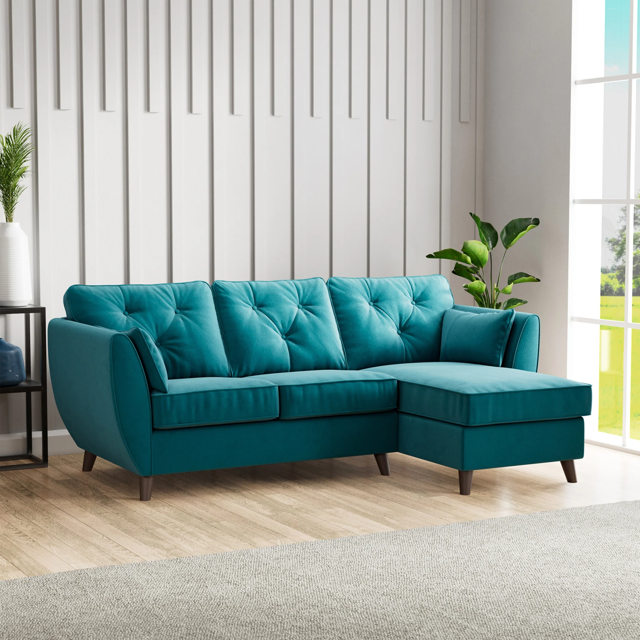Edison Velvet Chaise Sofa - Image 7