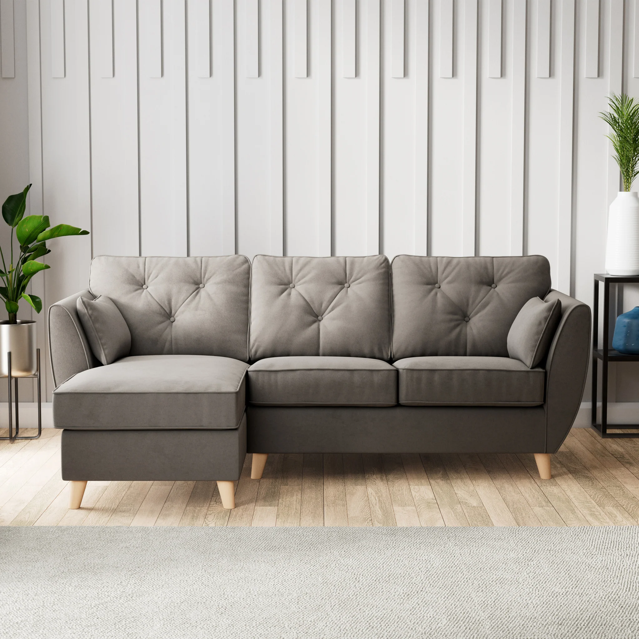 Edison Velvet Chaise Sofa - Image 71