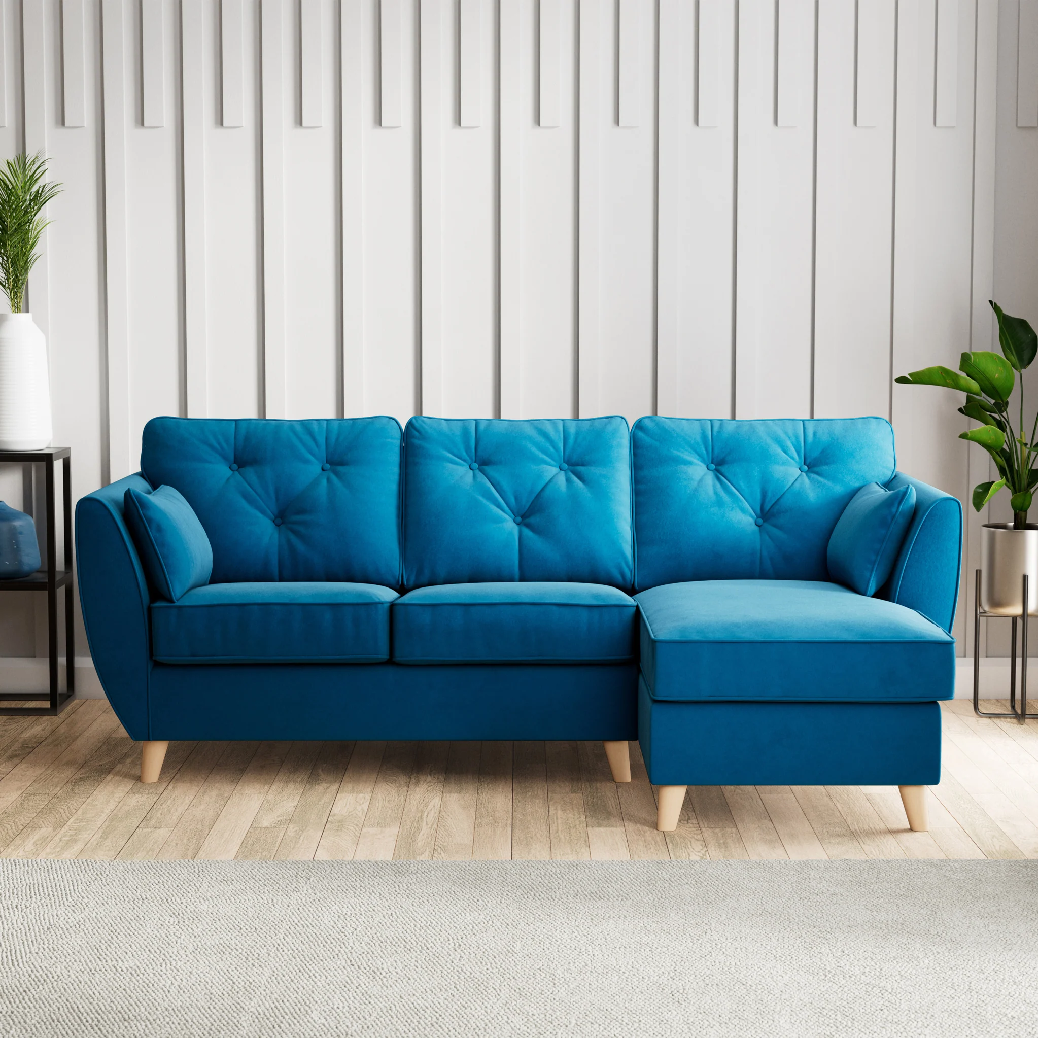 Edison Velvet Chaise Sofa - Image 83