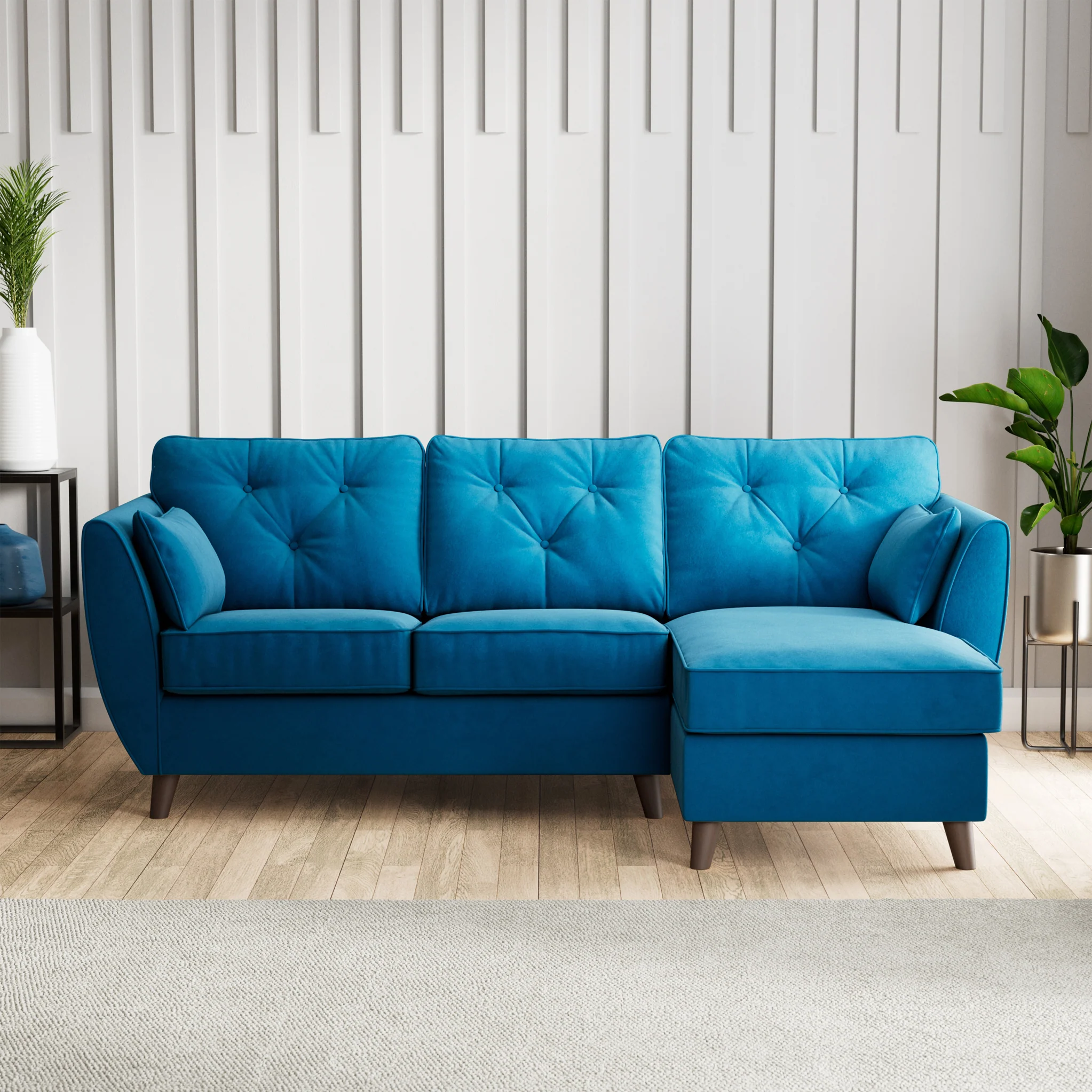 Edison Velvet Chaise Sofa - Image 87