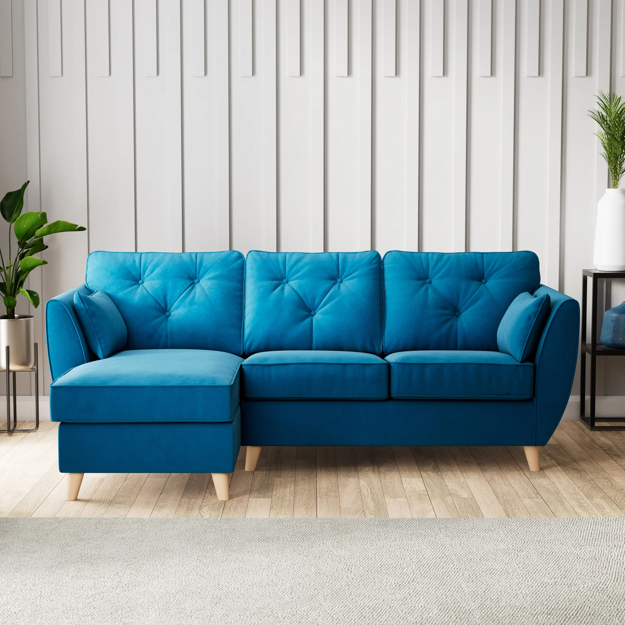 Edison Velvet Chaise Sofa - Image 91