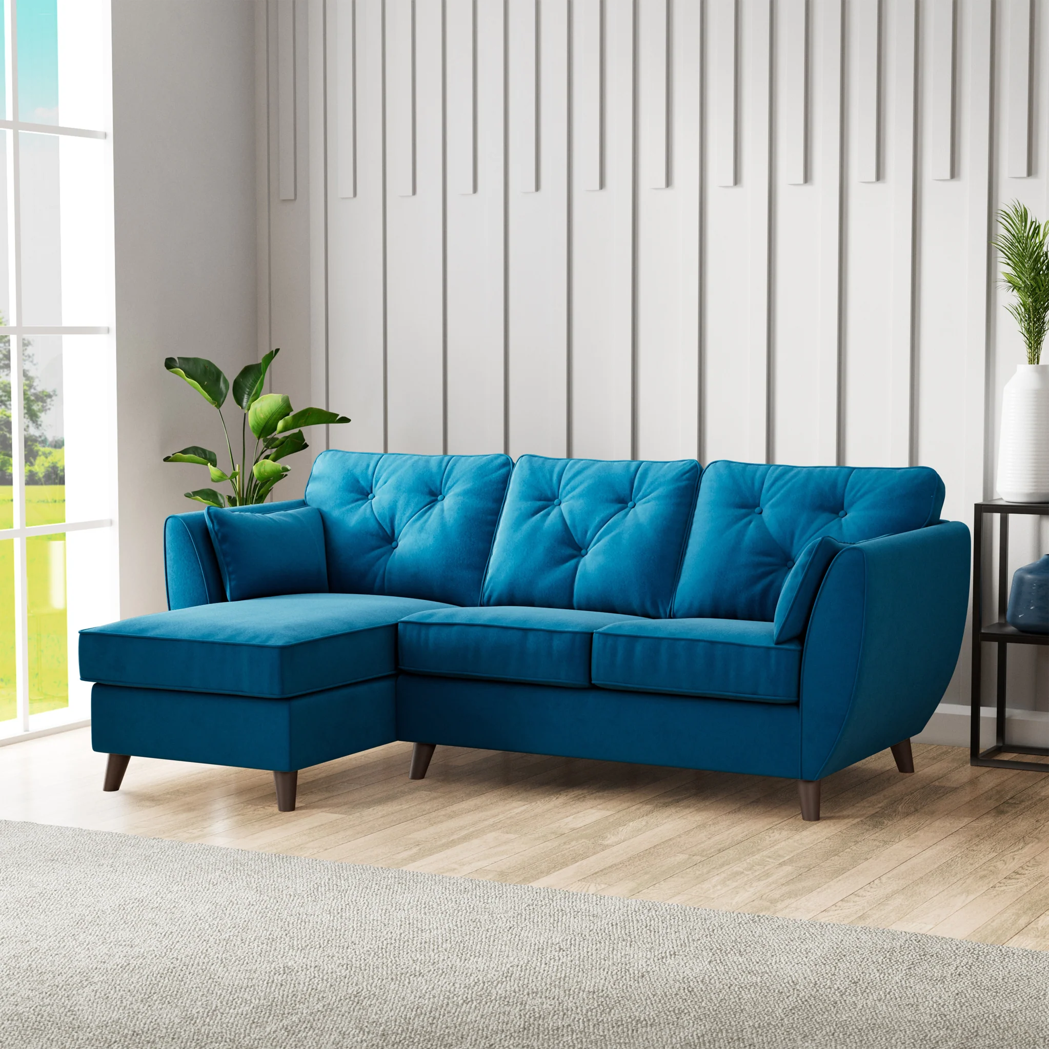 Edison Velvet Chaise Sofa - Image 94