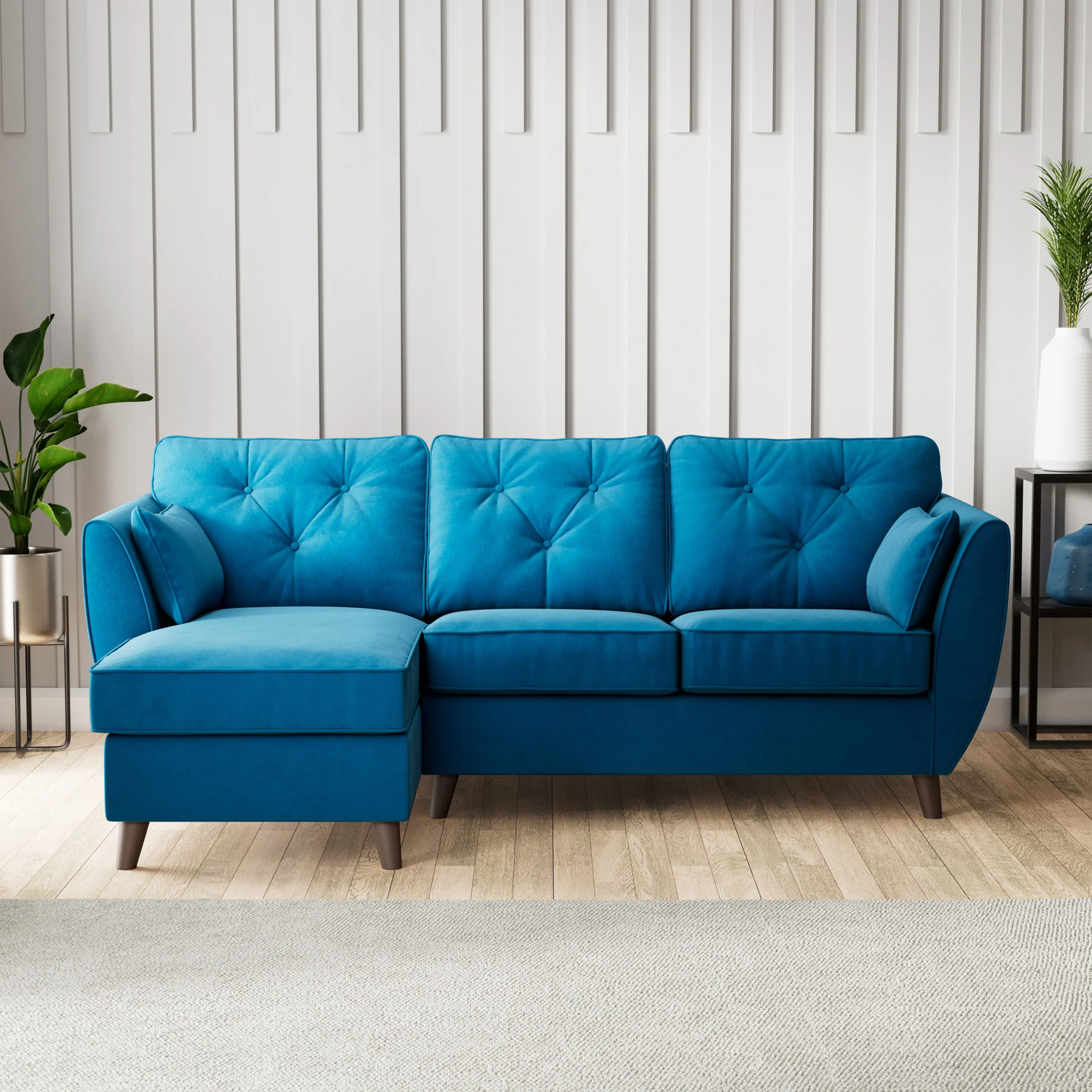 Edison Velvet Chaise Sofa - Image 95