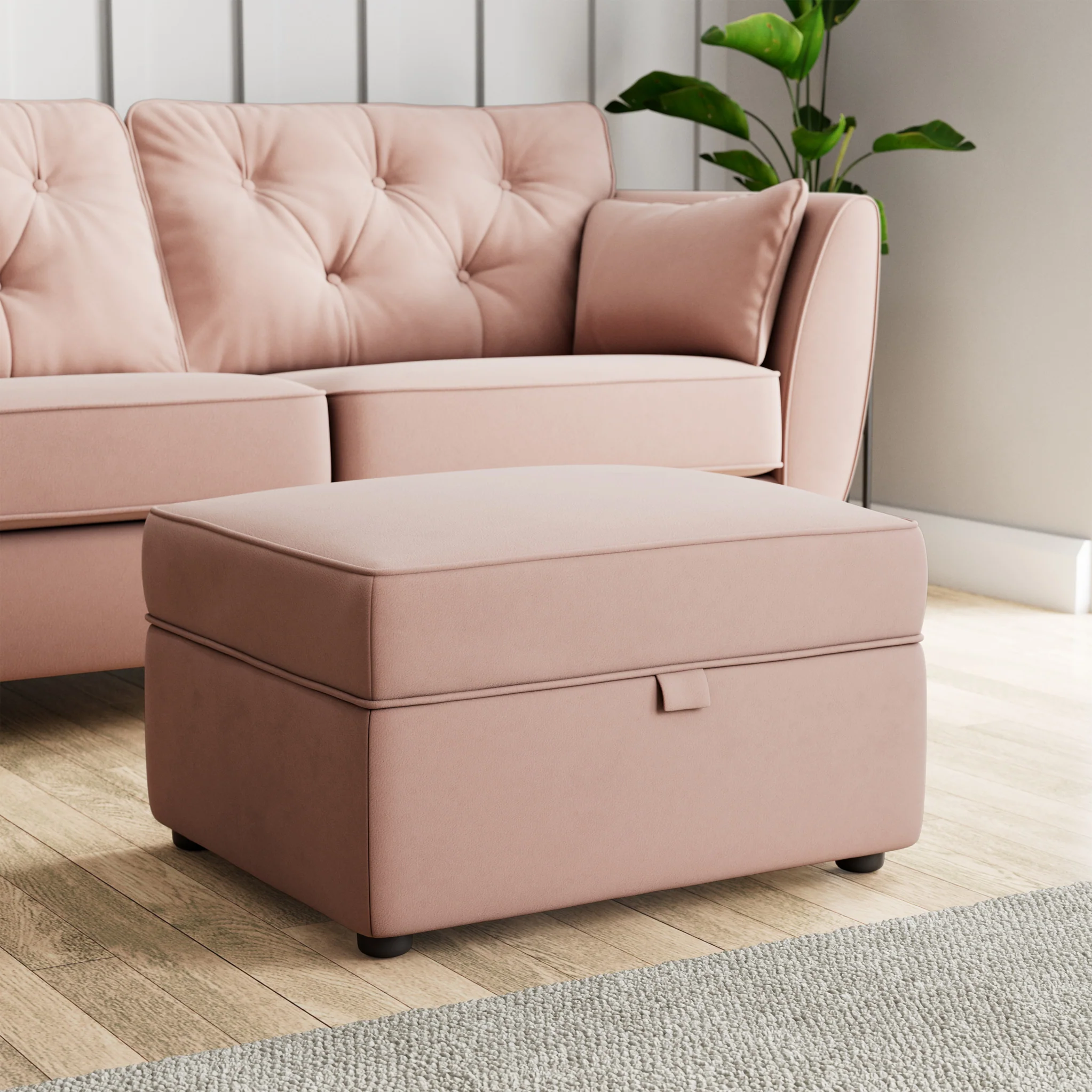 Edison Velvet Storage Footstool - Image 10