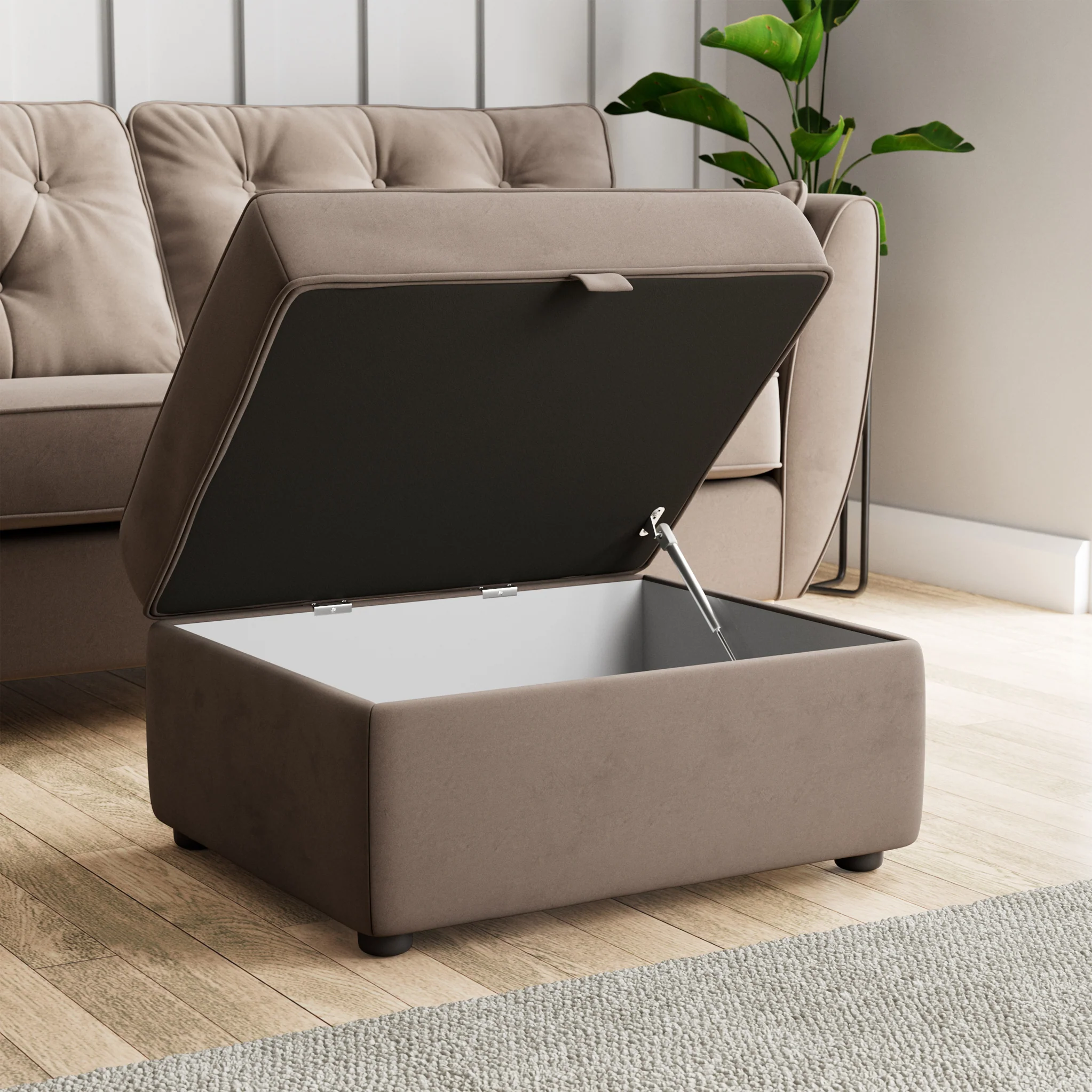 Edison Velvet Storage Footstool - Image 14
