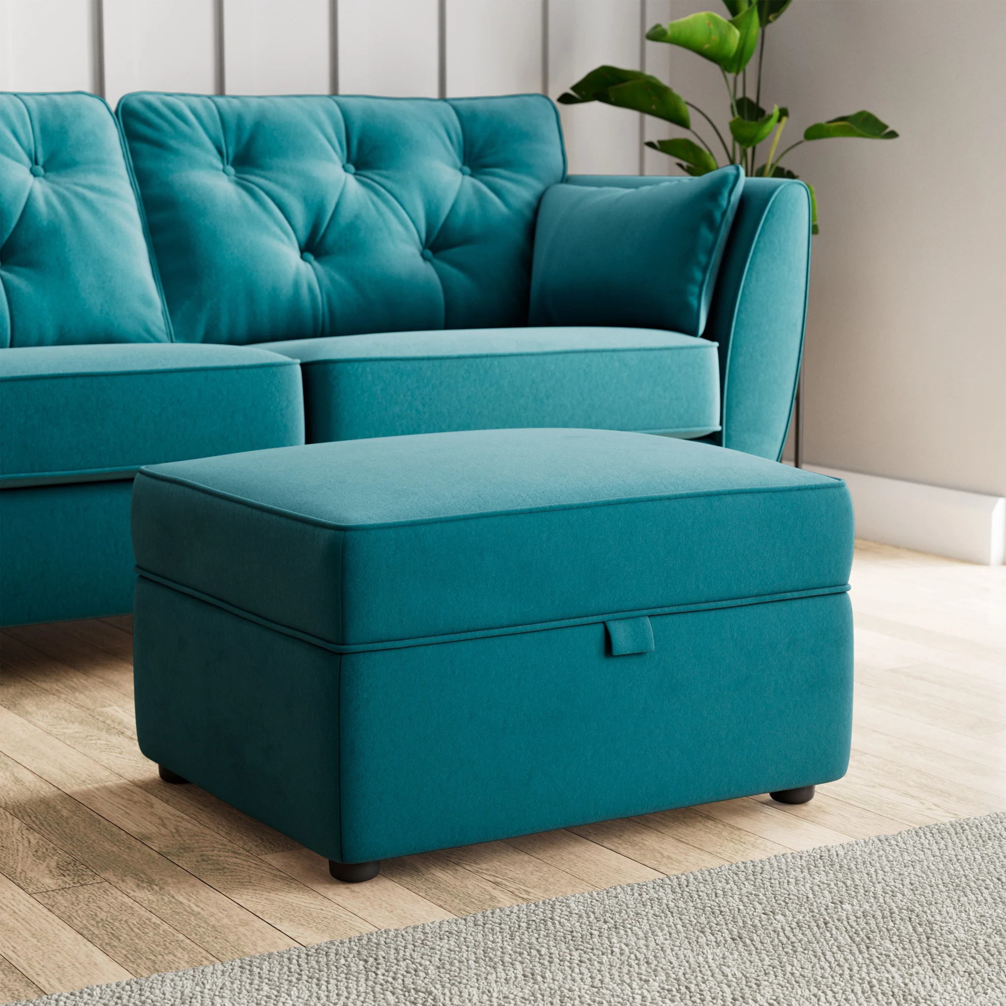 Edison Velvet Storage Footstool - Image 4