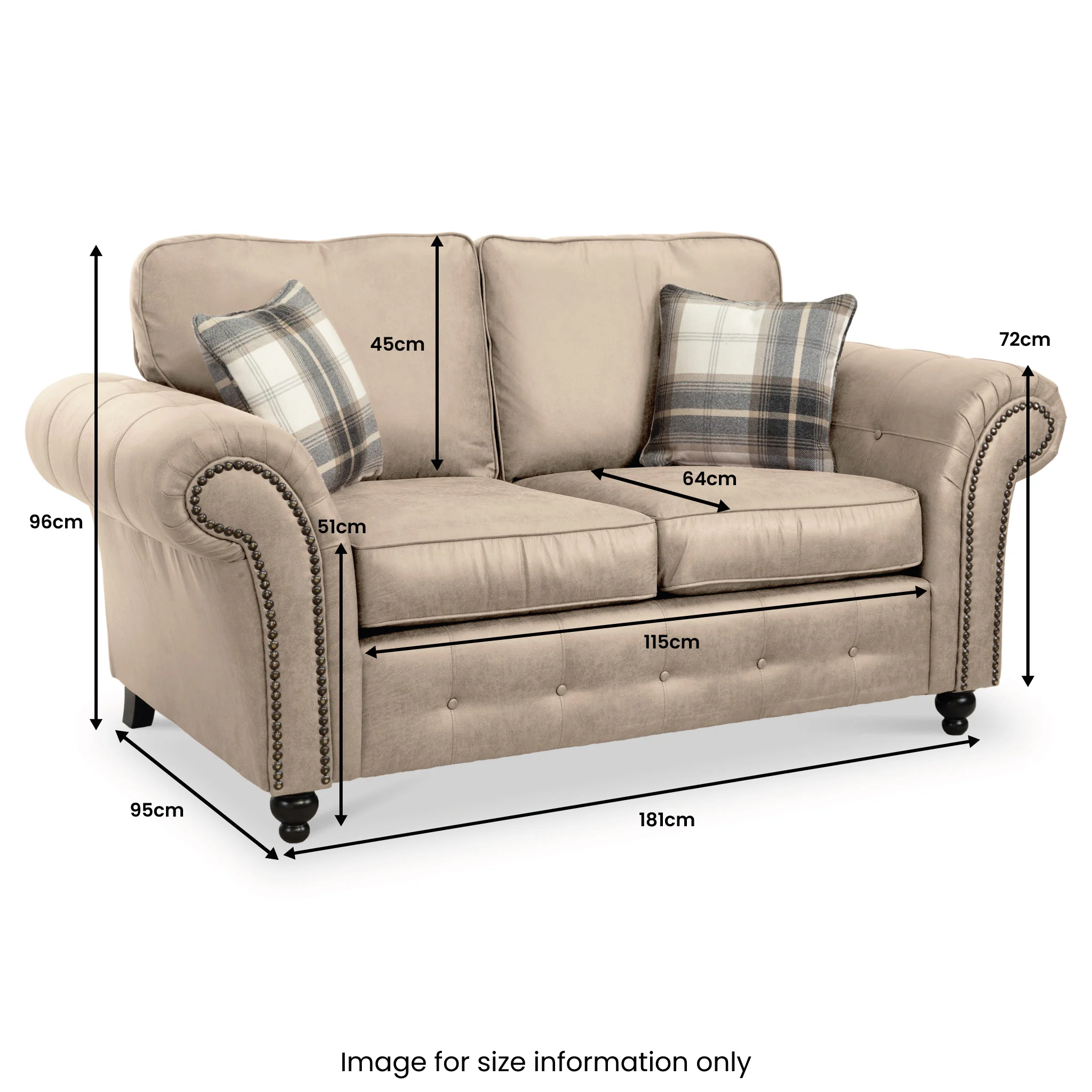 Edward Faux Leather 2 Seater Sofa - Image 26