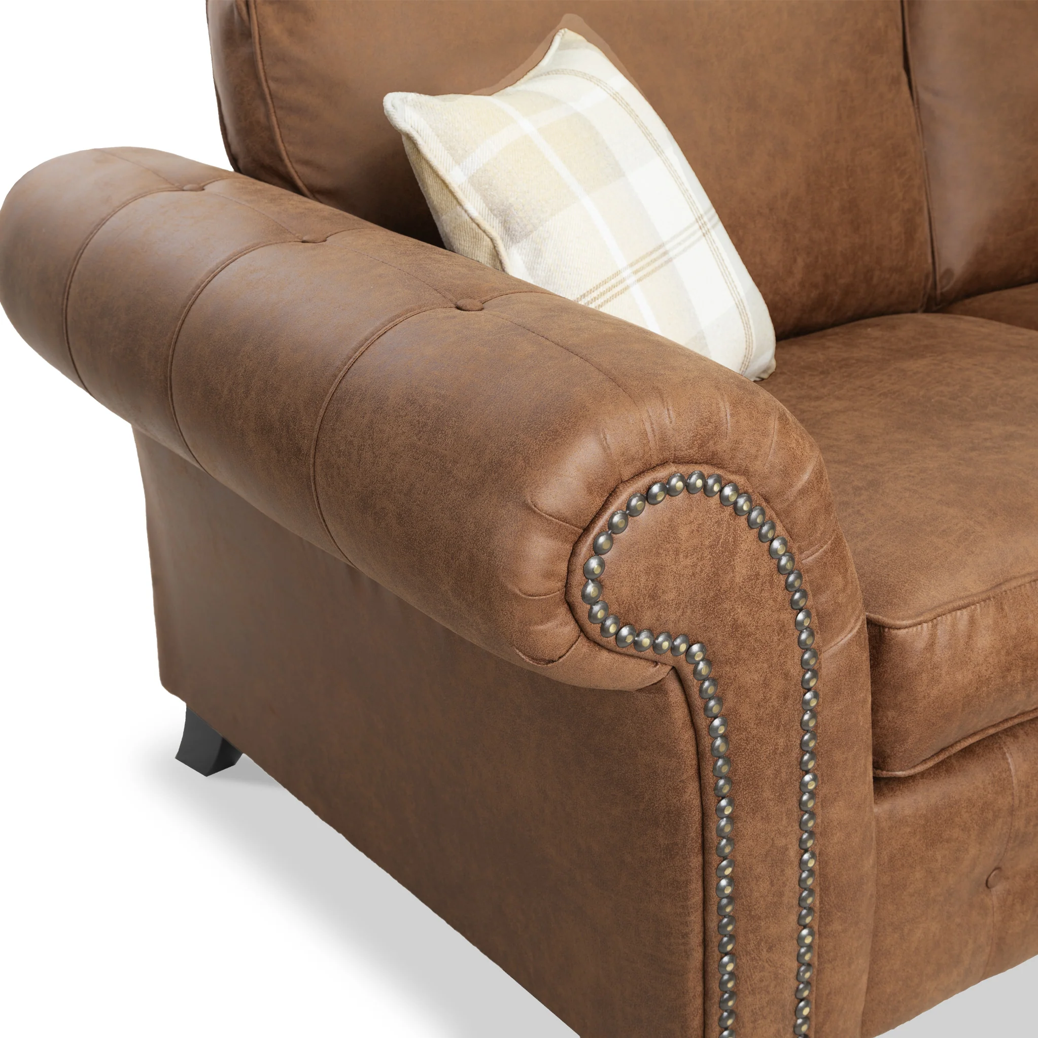 Edward Faux Leather 3 Seater Sofa - Image 4