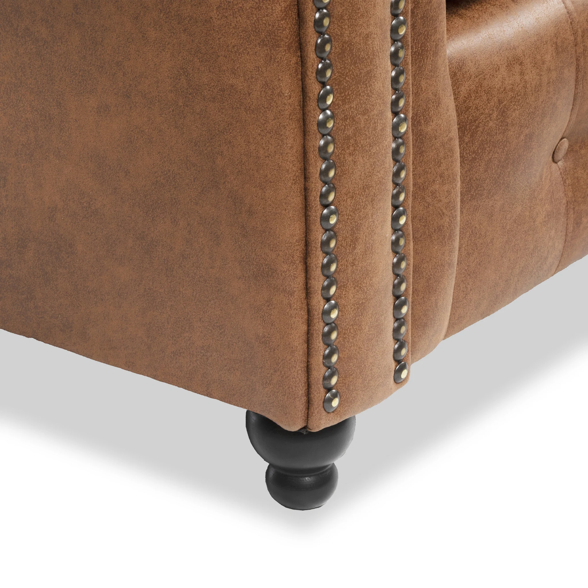 Edward Faux Leather 3 Seater Sofa - Image 8