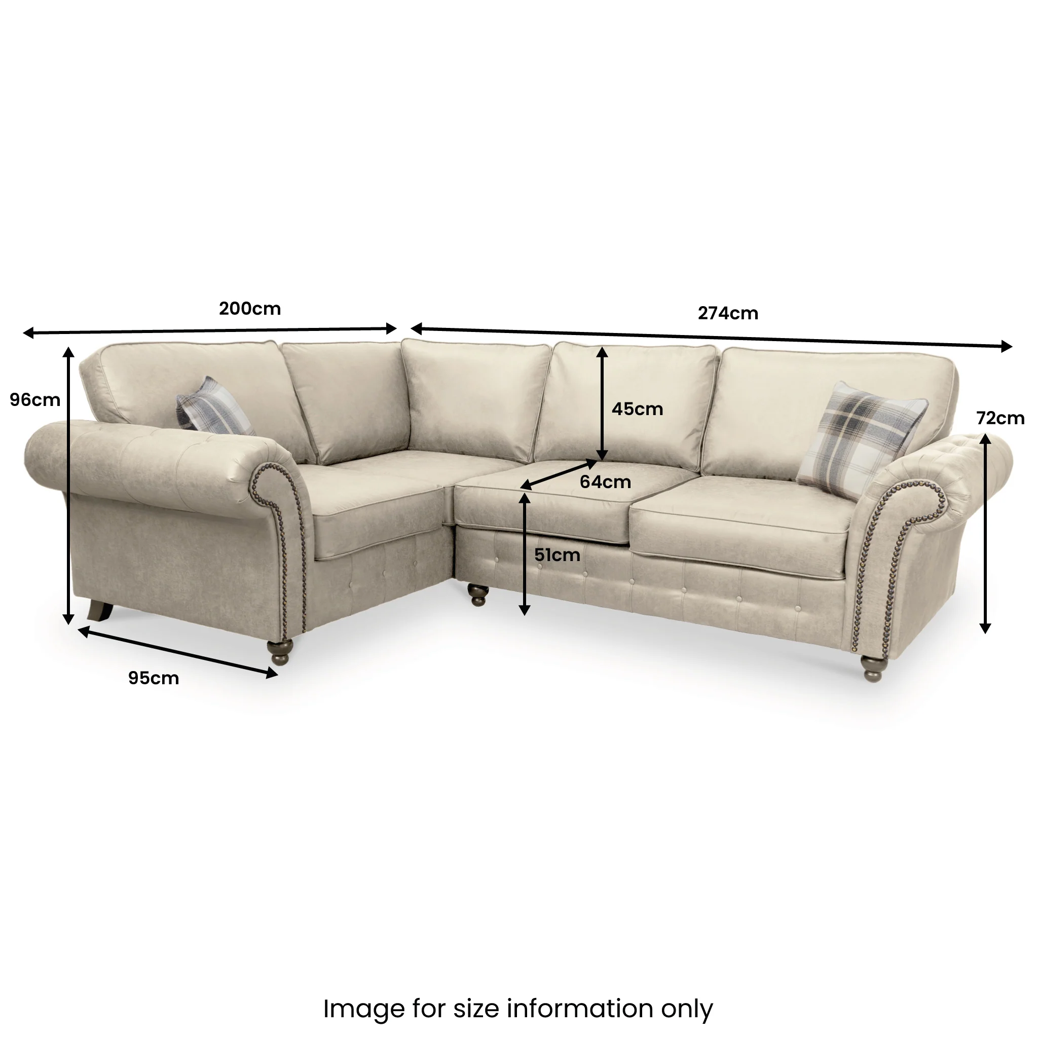 Edward Faux Leather Corner Sofa - Image 26