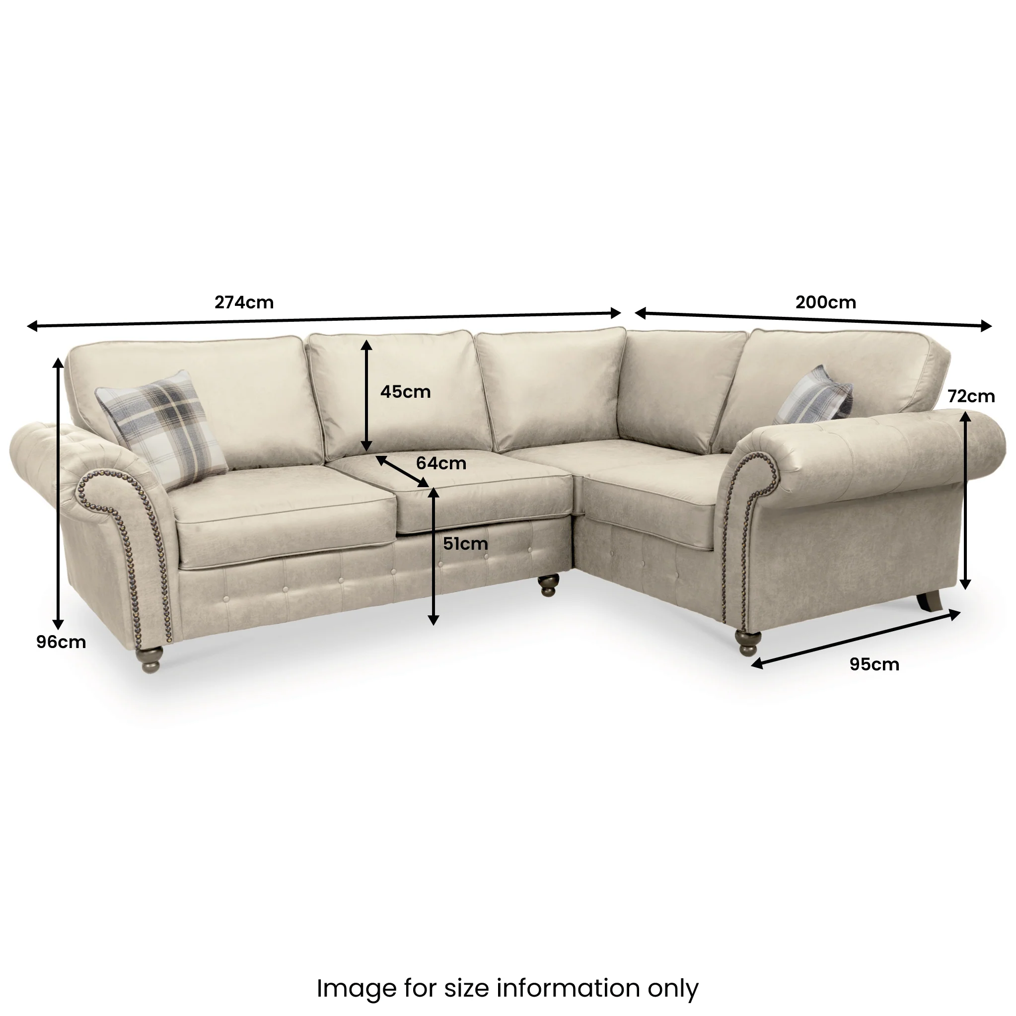 Edward Faux Leather Corner Sofa - Image 51