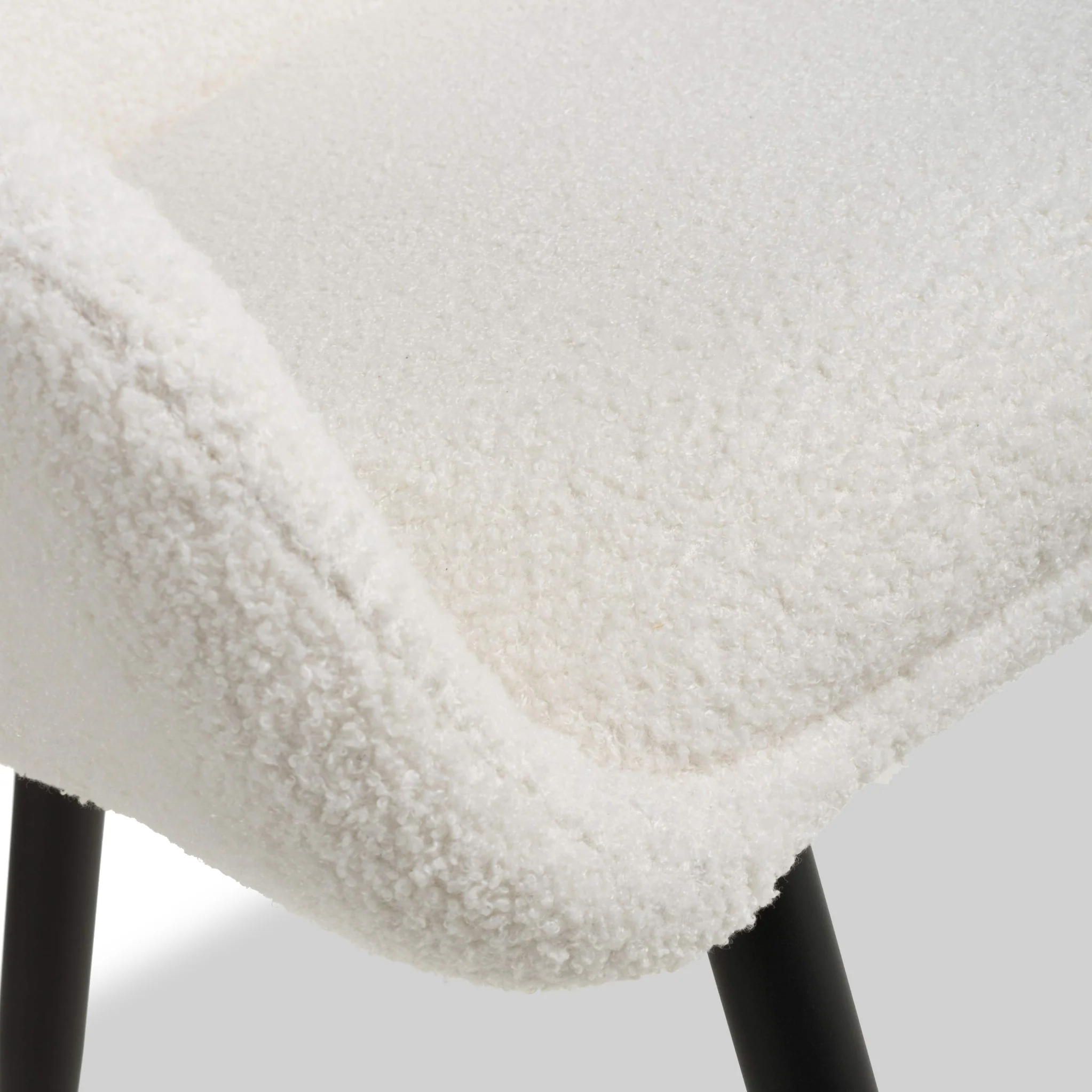 Efan White Boucle Dining Chair - Image 4