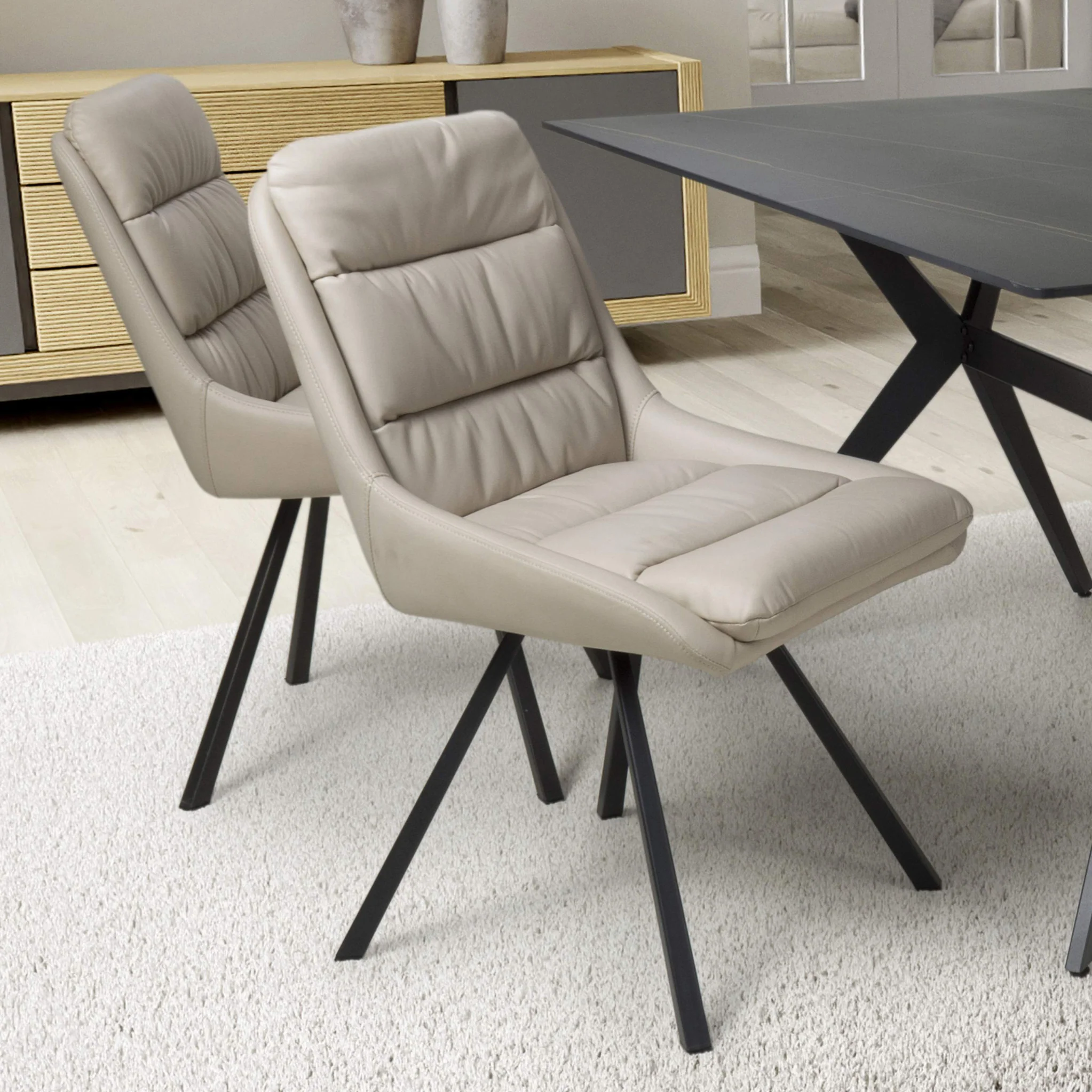 Elara Swivel Faux Leather Dining Chair - Image 22