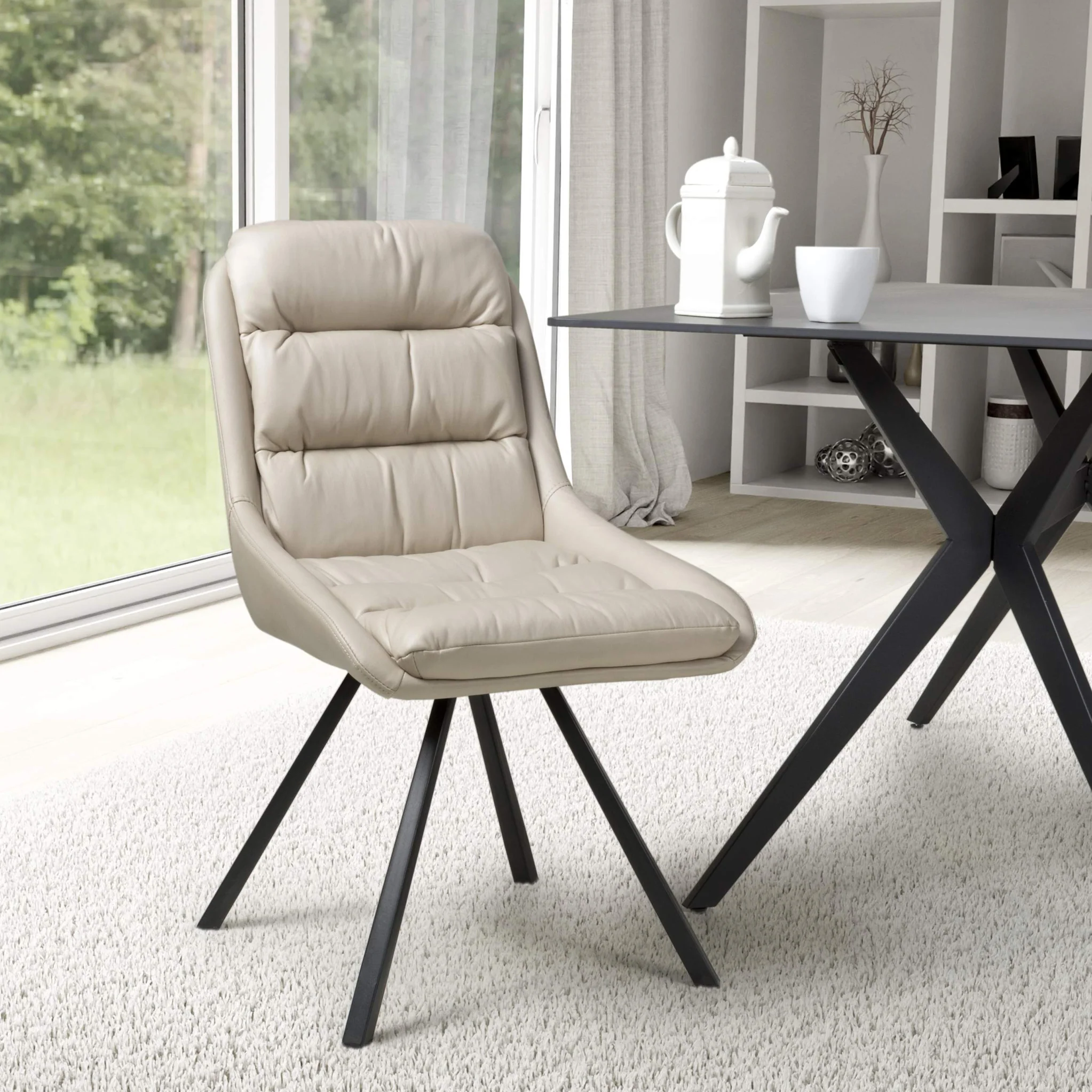 Elara Swivel Faux Leather Dining Chair - Image 24