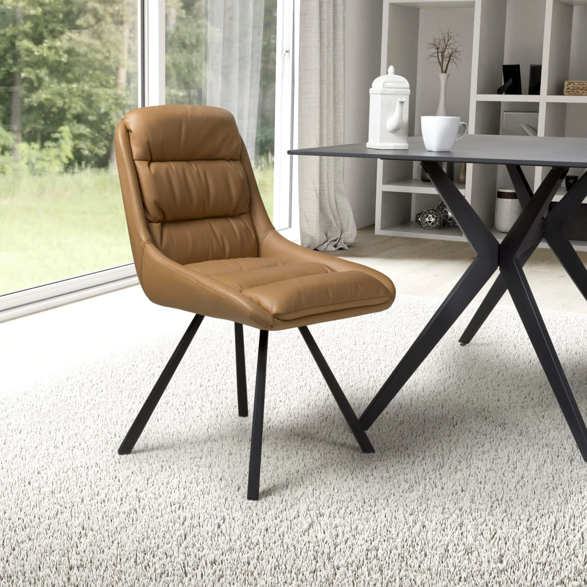 Elara Swivel Faux Leather Dining Chair - Image 29