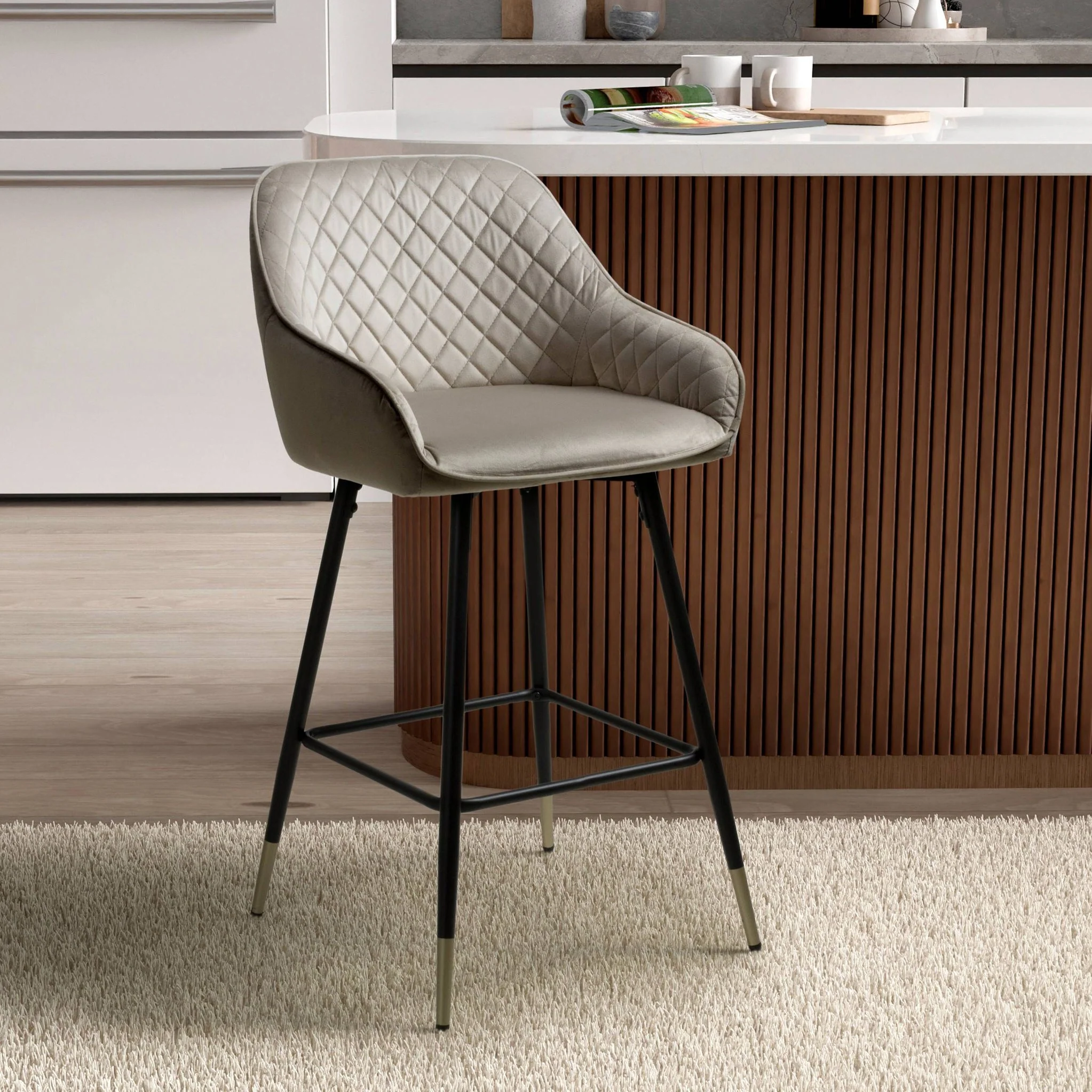 Elen Brushed Velvet Bar Stool - Image 11