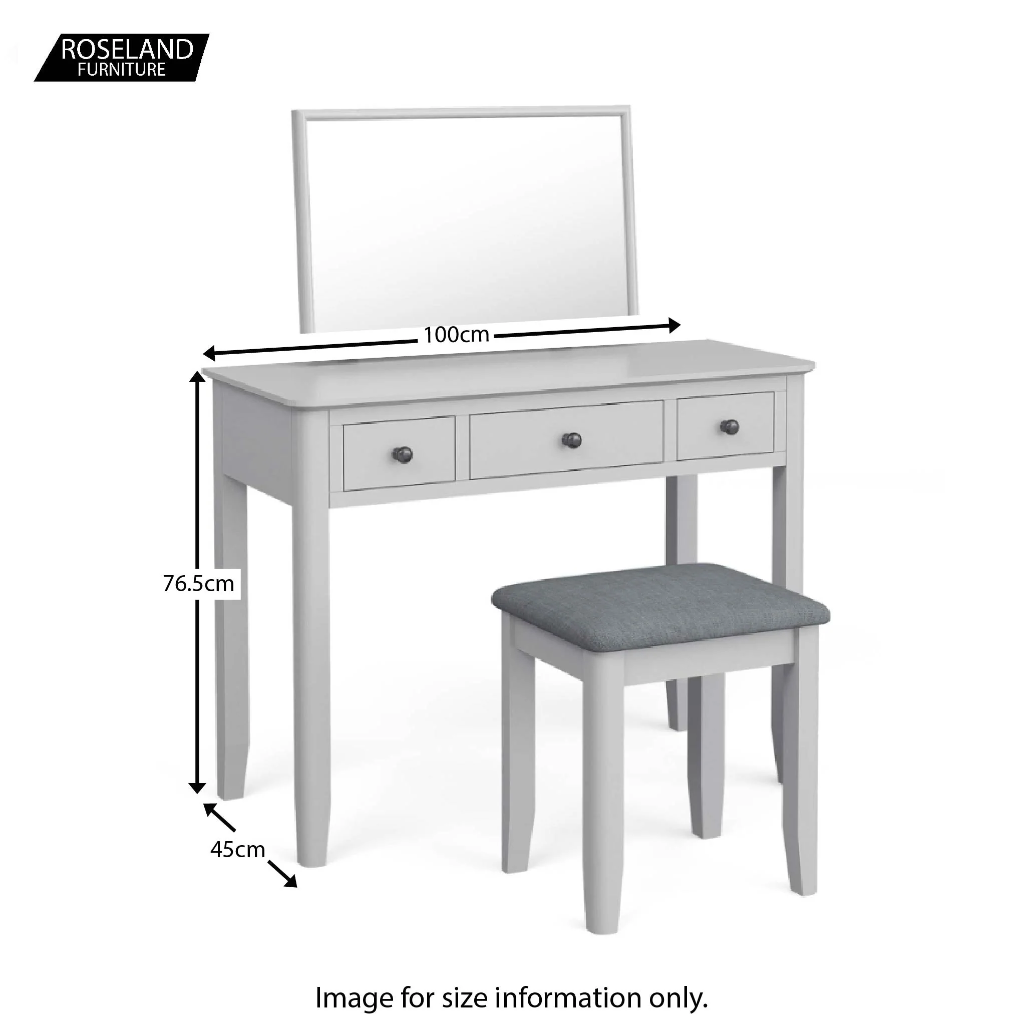 Elgin Grey Dressing Table Set - Image 8