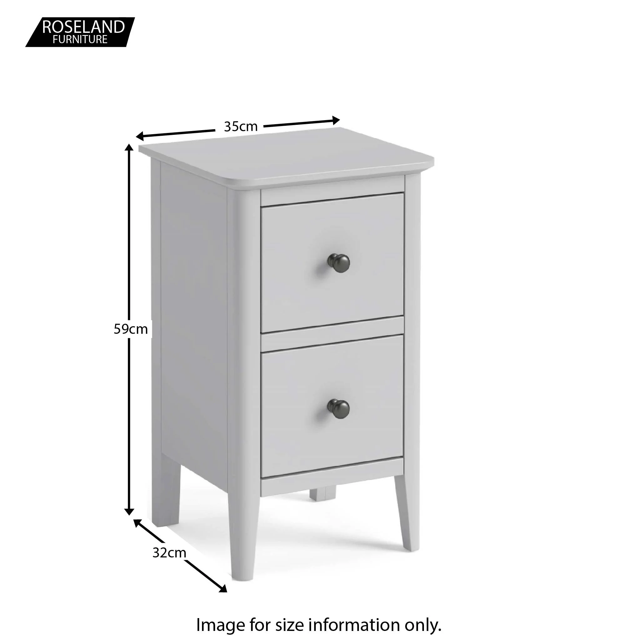 Elgin Grey Narrow Bedside Table - Image 6