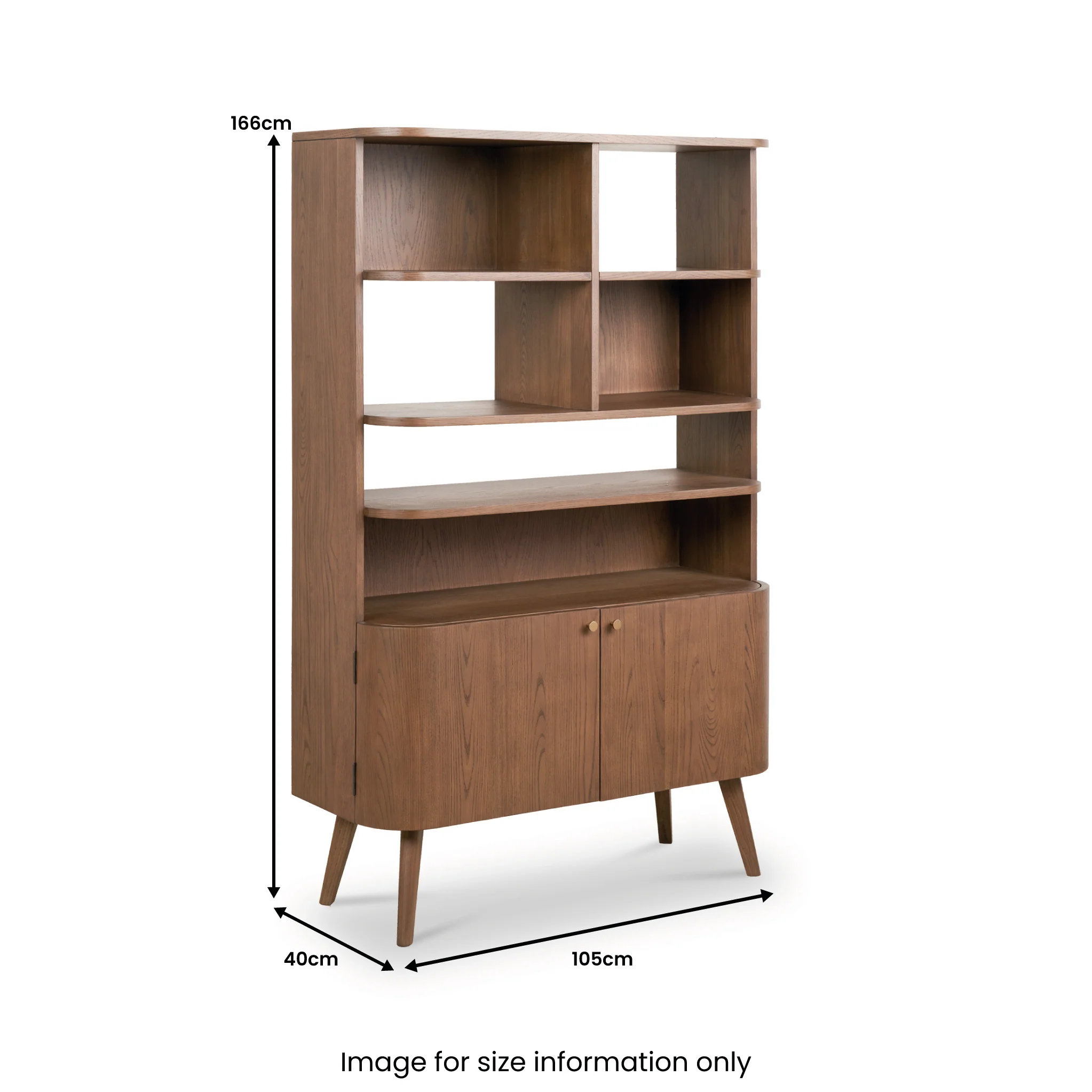 Elias Dark Ash 2 Door Shelving Unit - Image 16