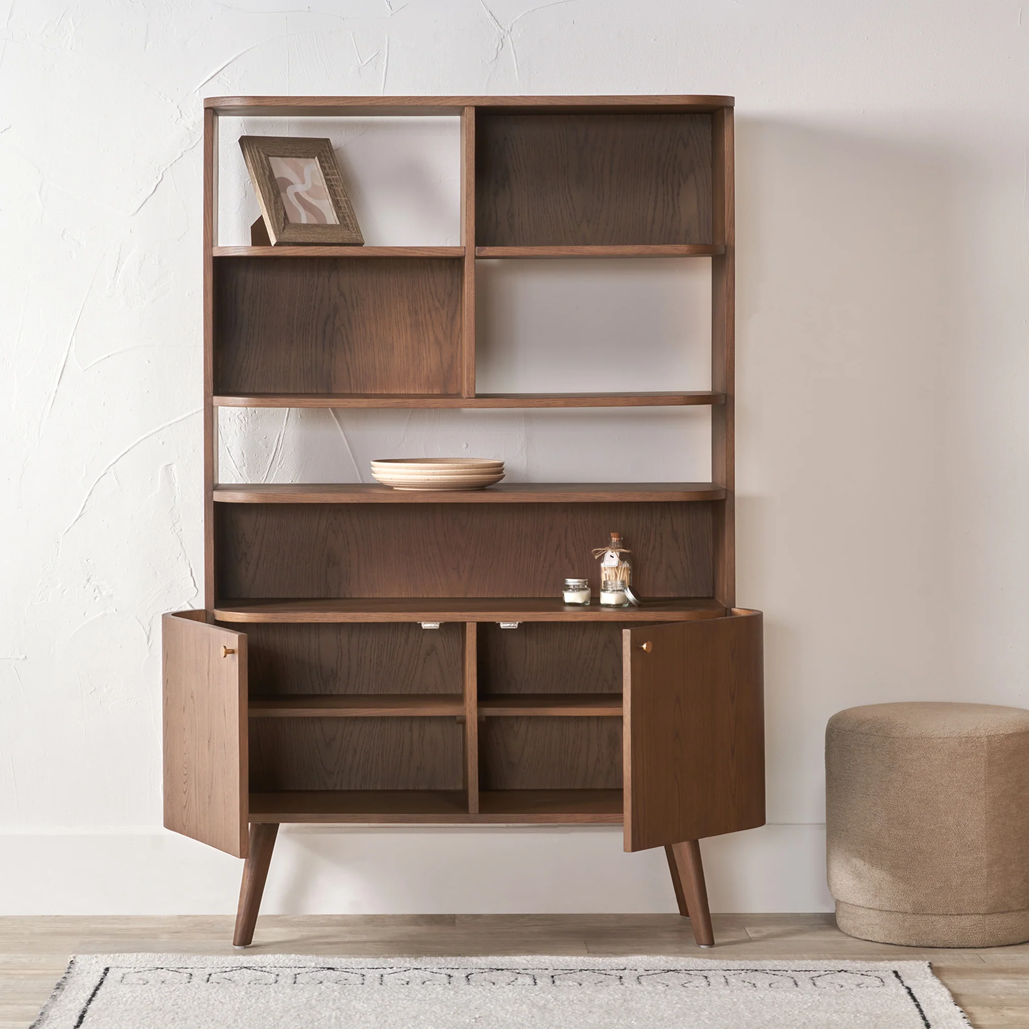 Elias Dark Ash 2 Door Shelving Unit - Image 6