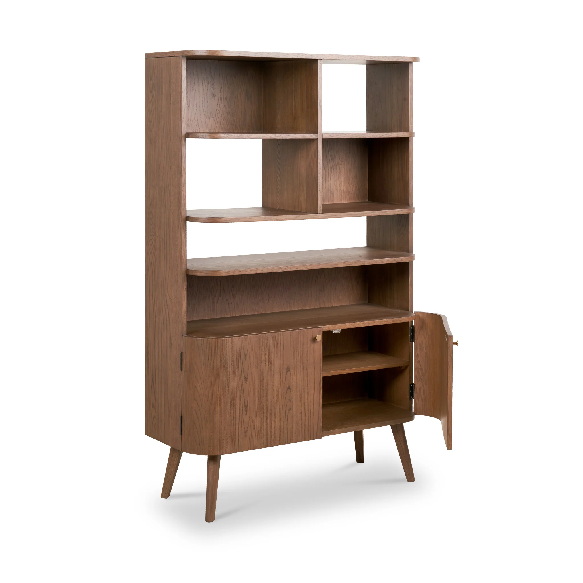 Elias Dark Ash 2 Door Shelving Unit - Image 7