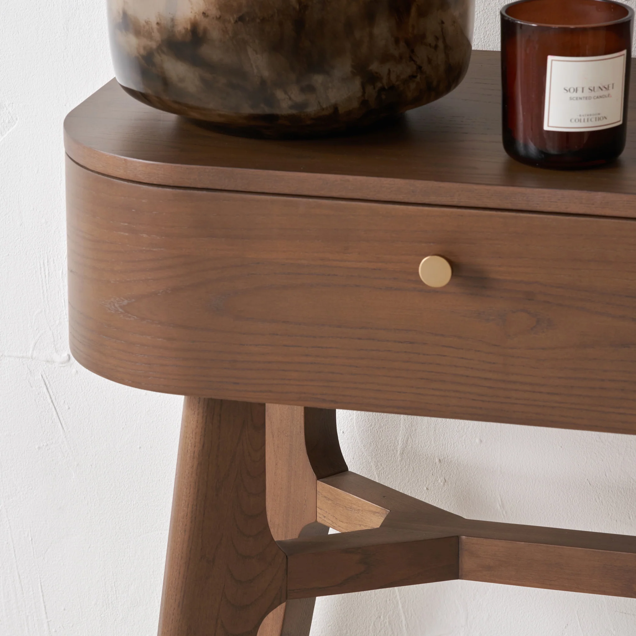 Elias Dark Ash 2 Drawer Console Table - Image 6