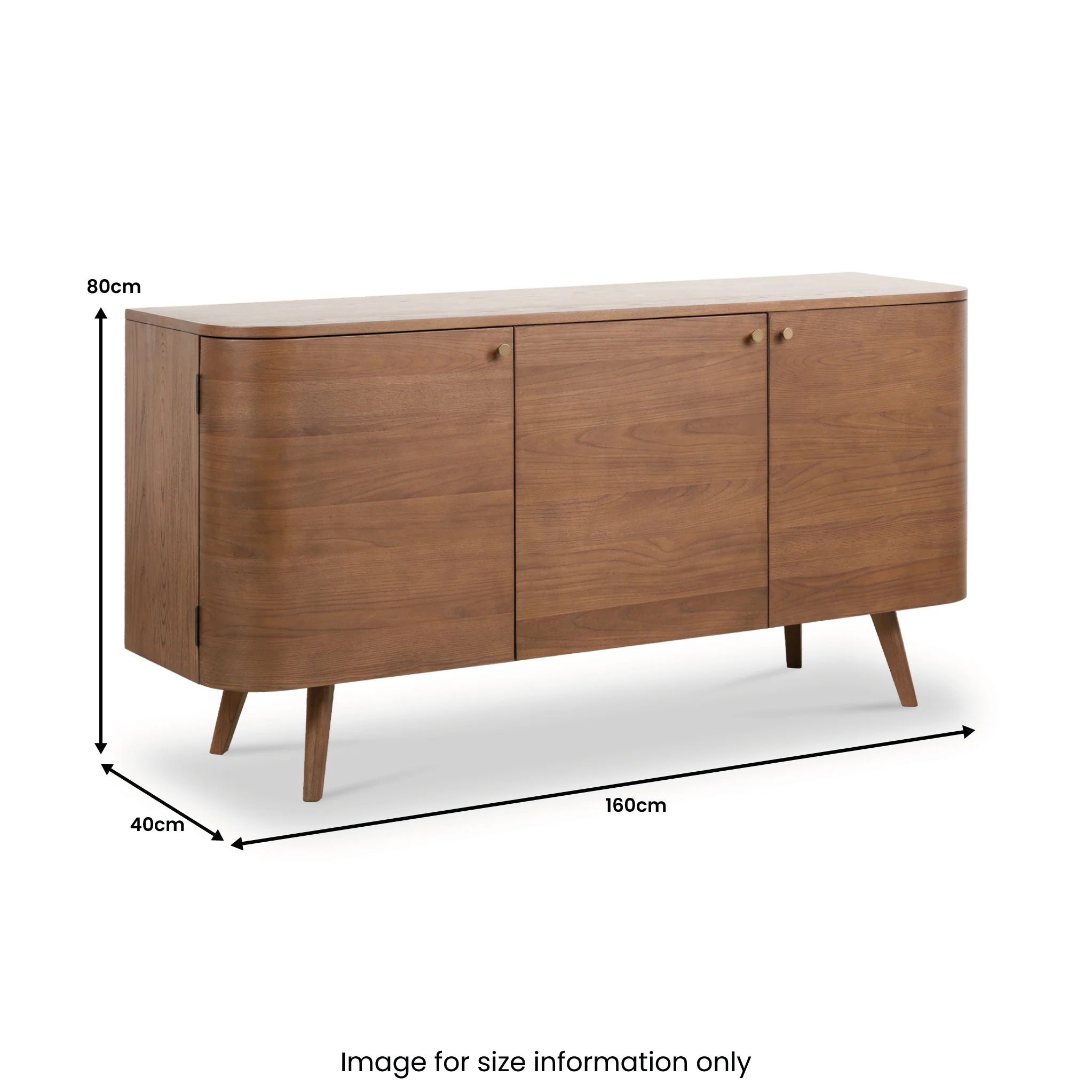 Elias Dark Ash 3 Door Sideboard - Image 12