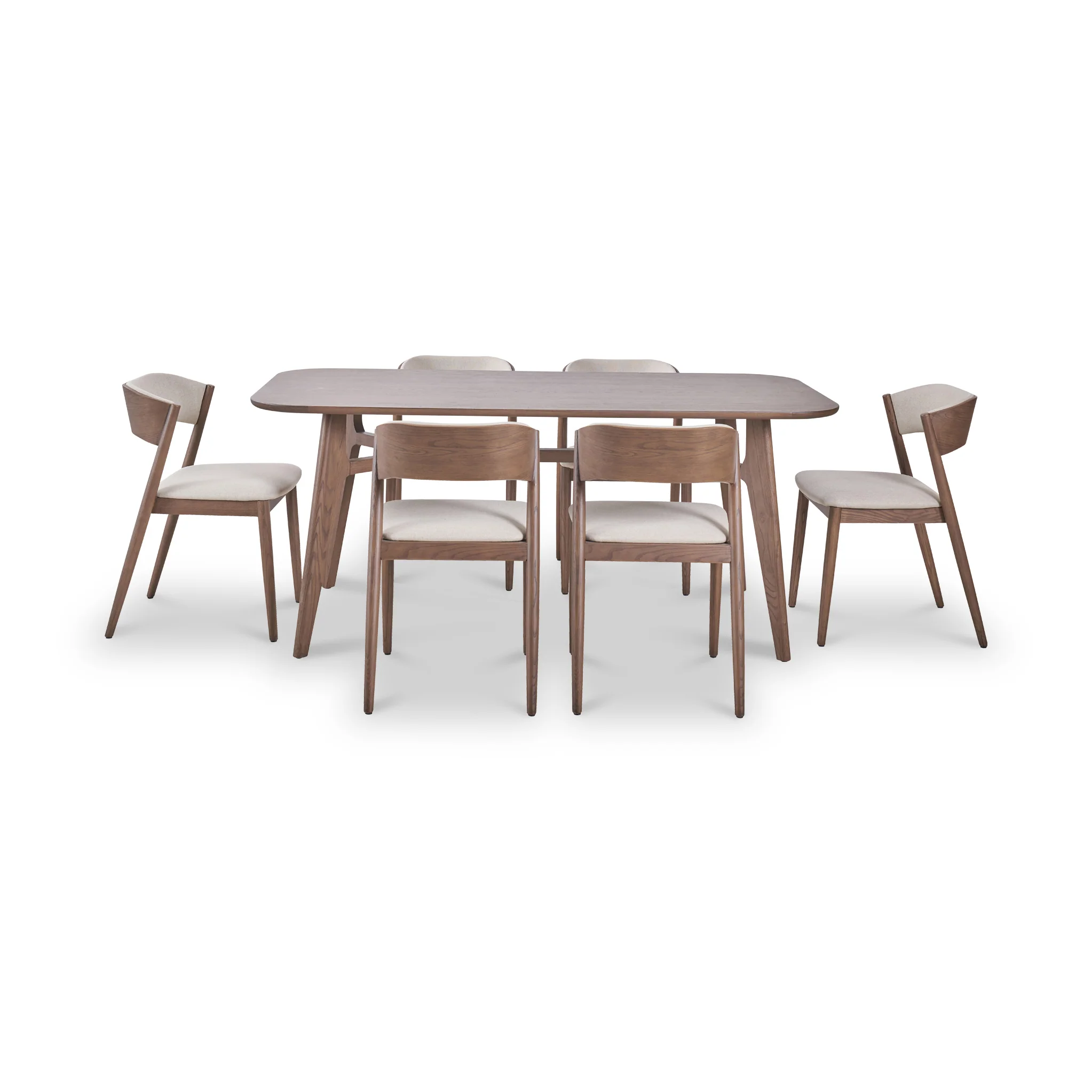 Elias Dark Ash Retro Dining Table and 6 Chairs - Image 3