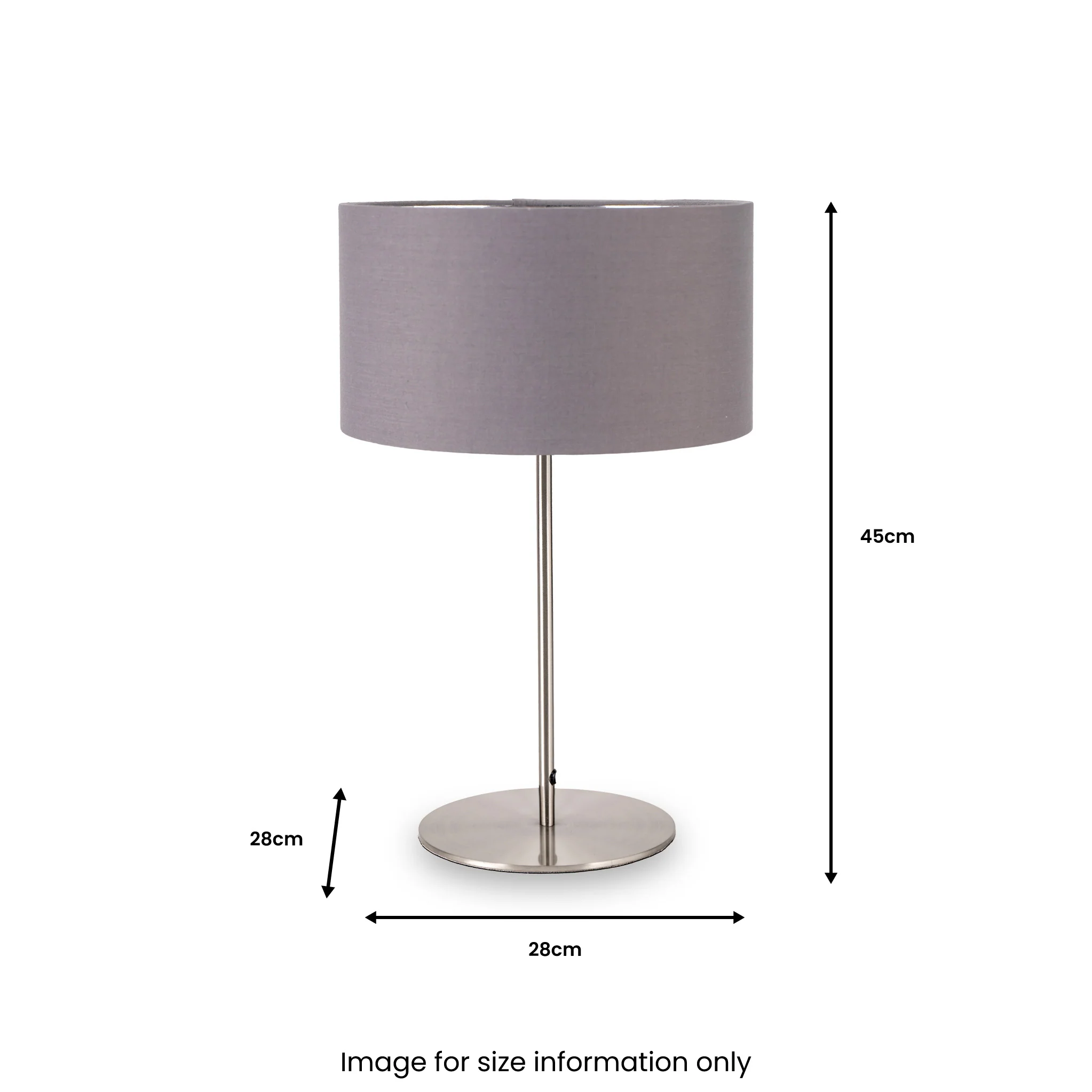 Elin Brushed Silver & Steel Grey Table Lamp - Image 7
