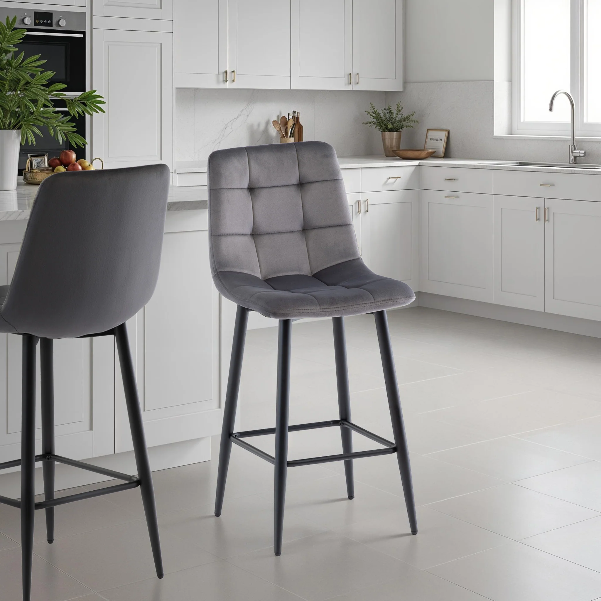 Elin Velvet Bar Stool - Image 10