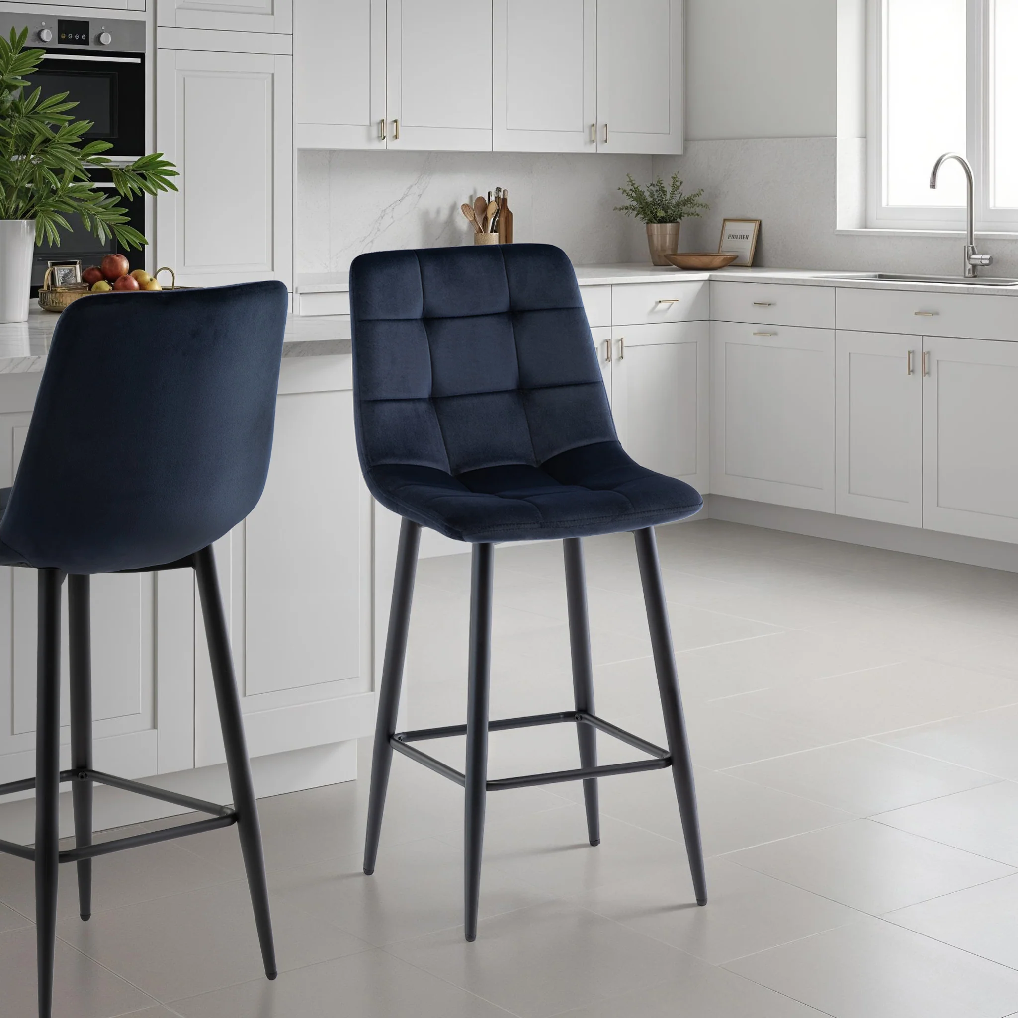 Elin Velvet Bar Stool - Image 7