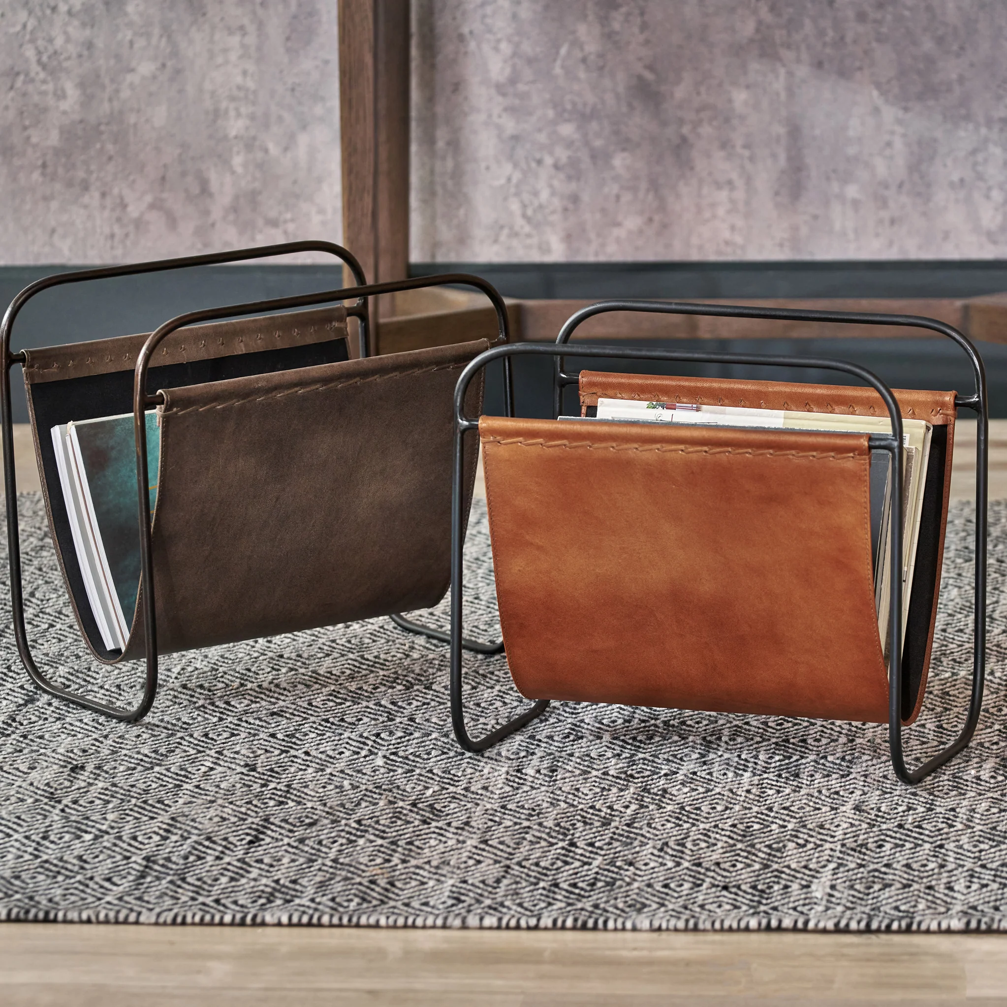Eliseo Leather Magazine Rack - Image 4