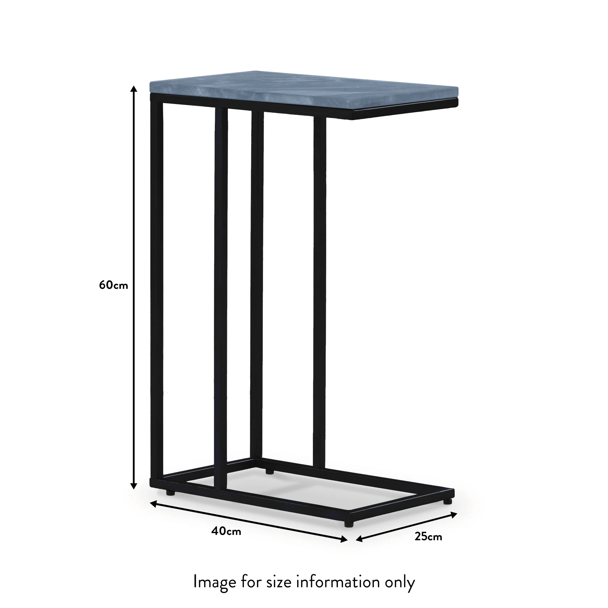 Elissa Marble Side Table with Black Leg - Image 13