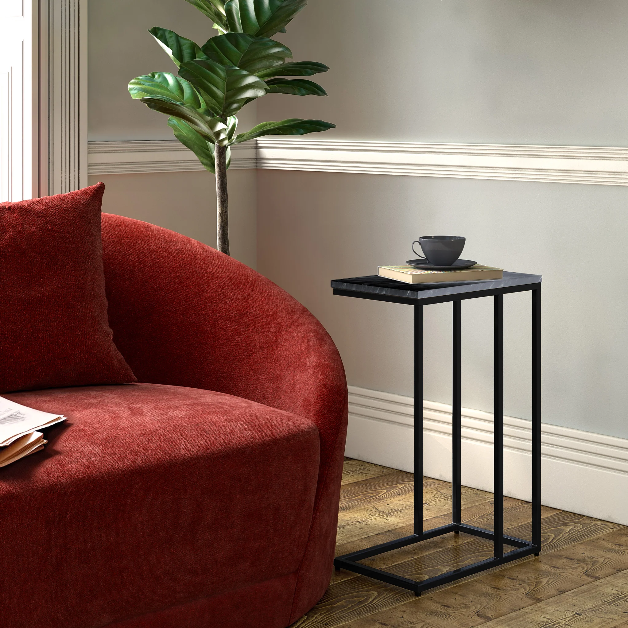 Elissa Marble Side Table with Black Leg - Image 27