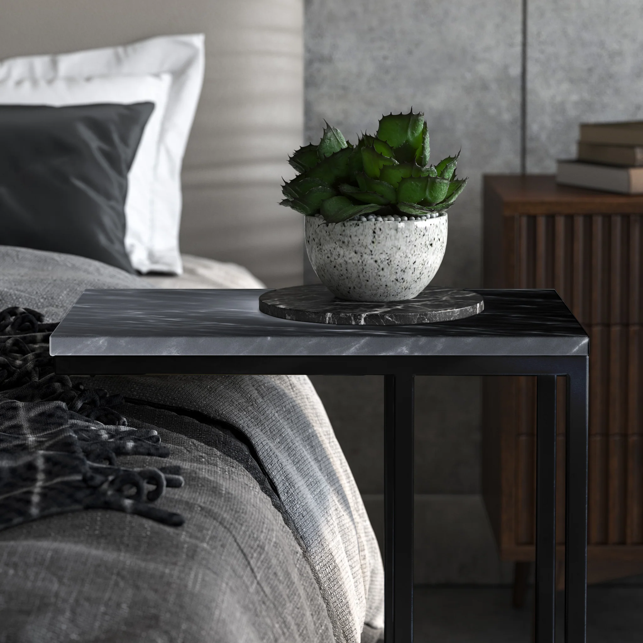 Elissa Marble Side Table with Black Leg - Image 28