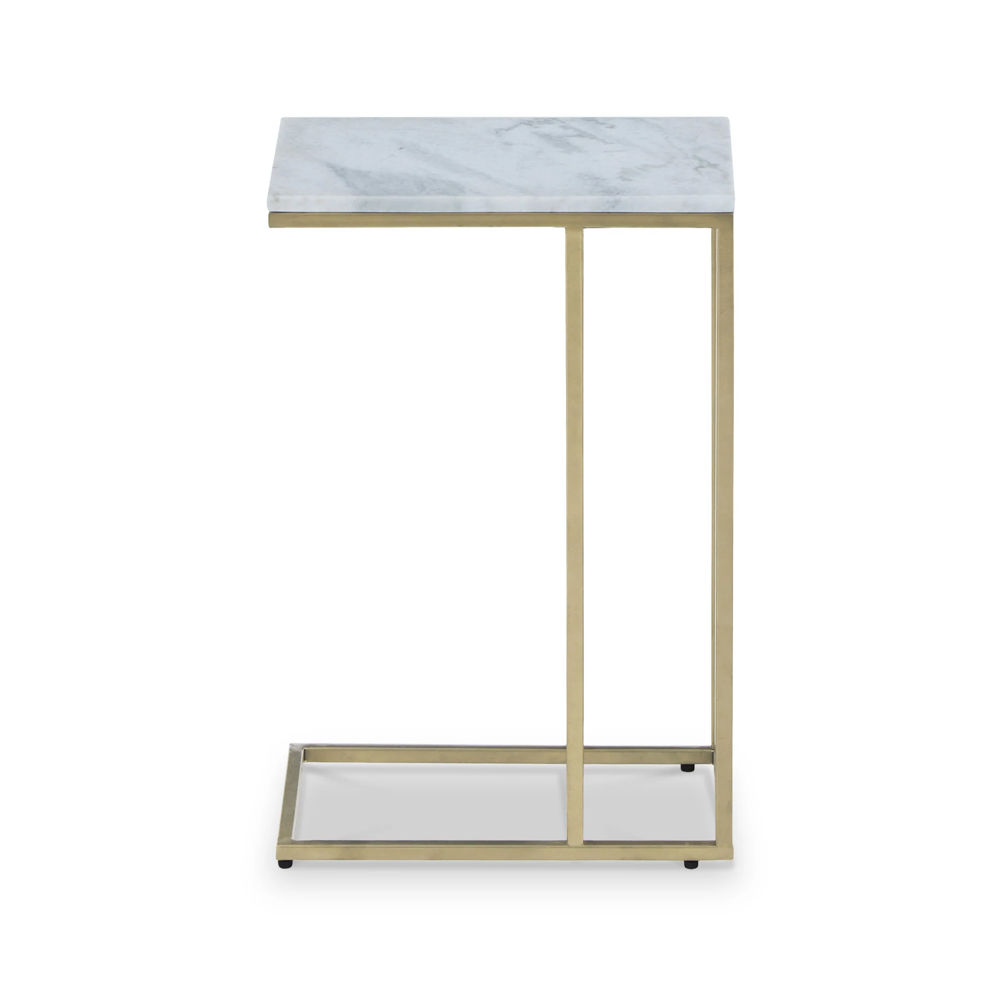 Elissa White Marble Side Table with Gold Leg - Image 4