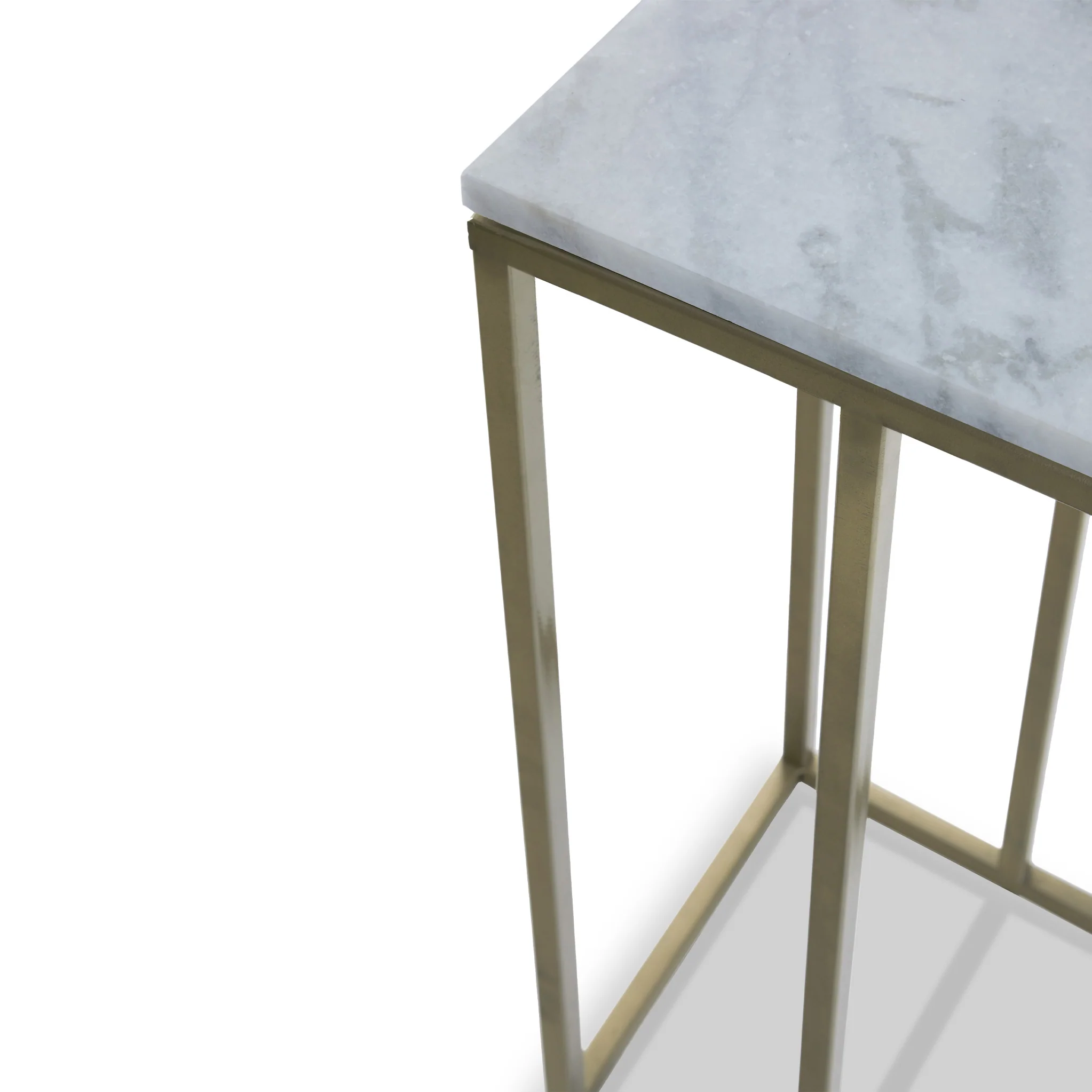 Elissa White Marble Side Table with Gold Leg - Image 7