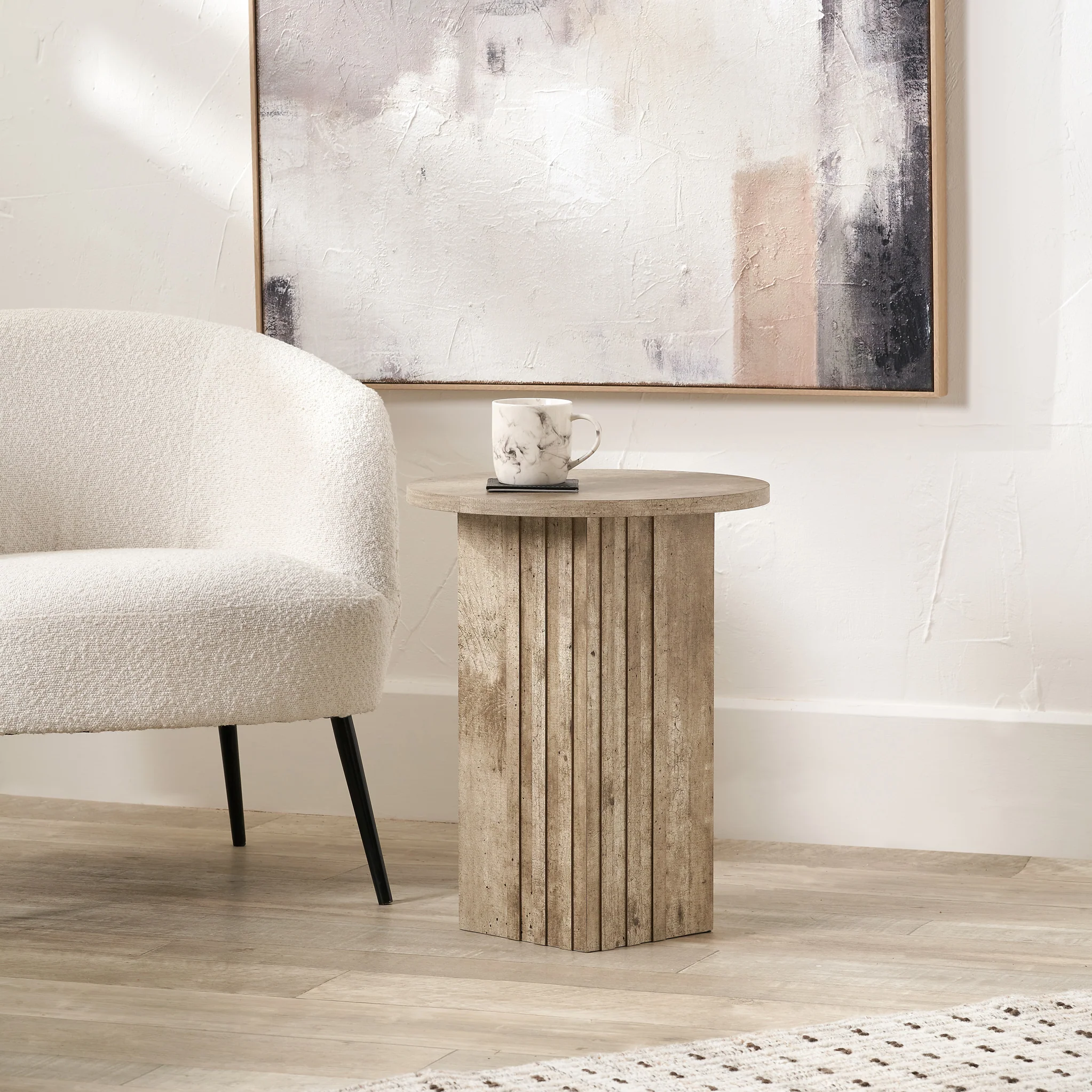 Elkton Concrete Effect Side Table - Image 2