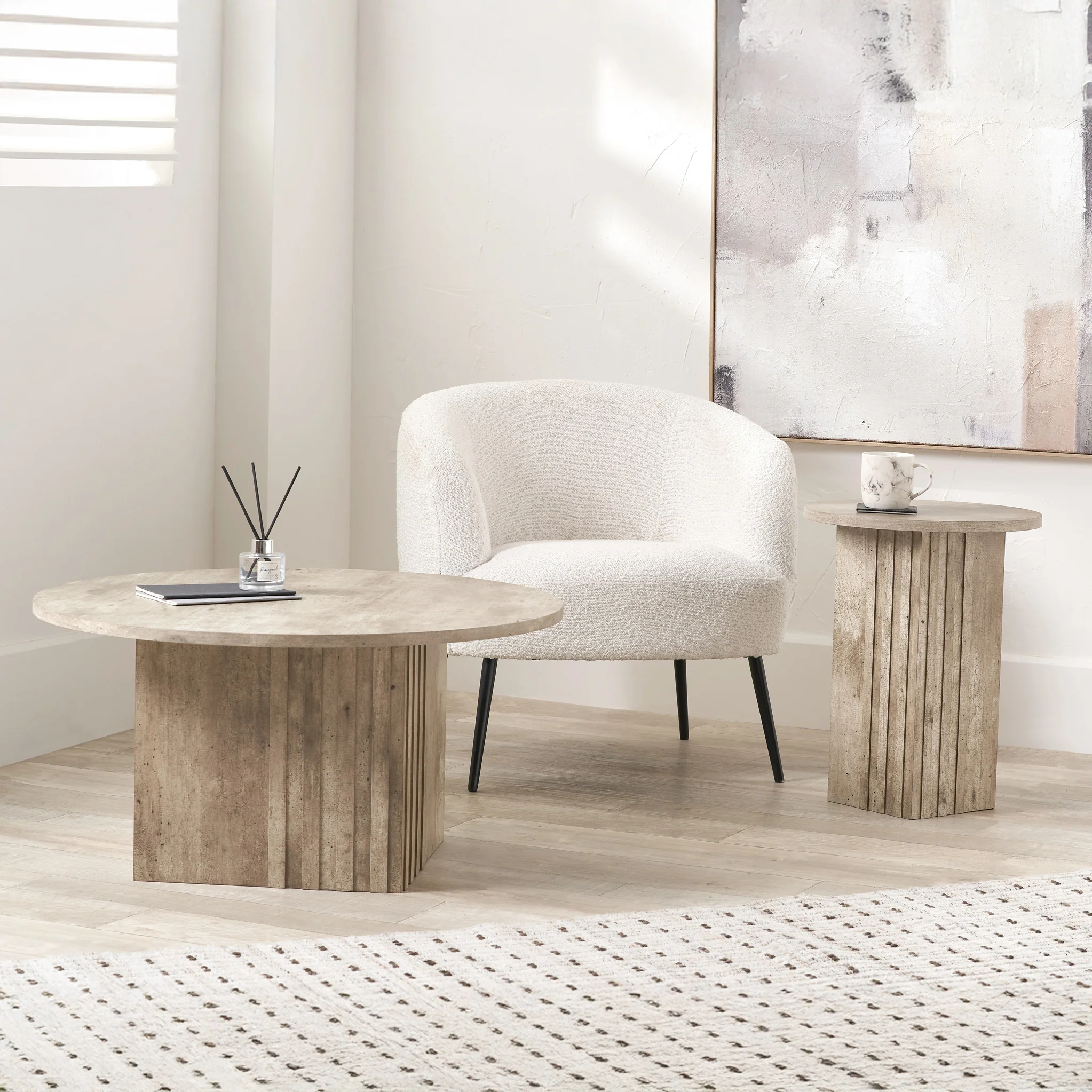 Elkton Concrete Effect Side Table - Image 4
