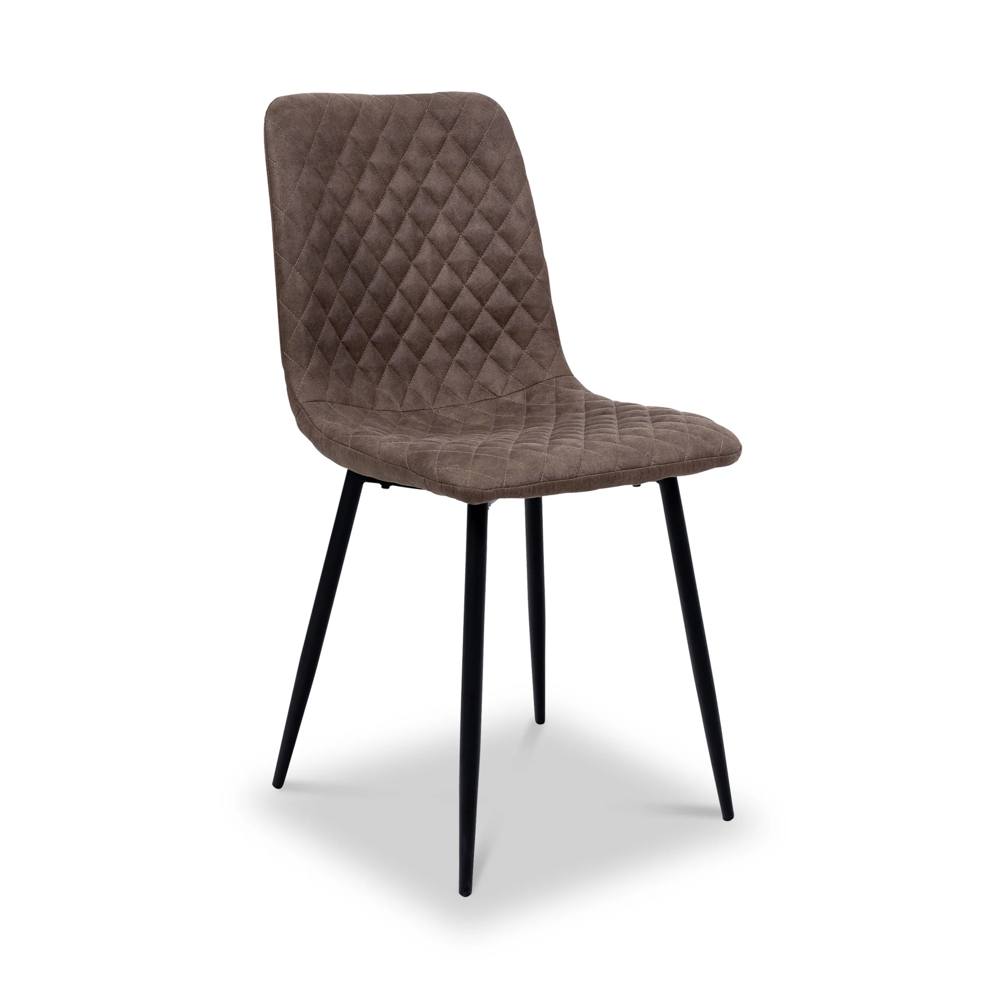 Elmont 120cm Oak Effect Dining Table with 4 Quilted Dining Chairs - Image 3