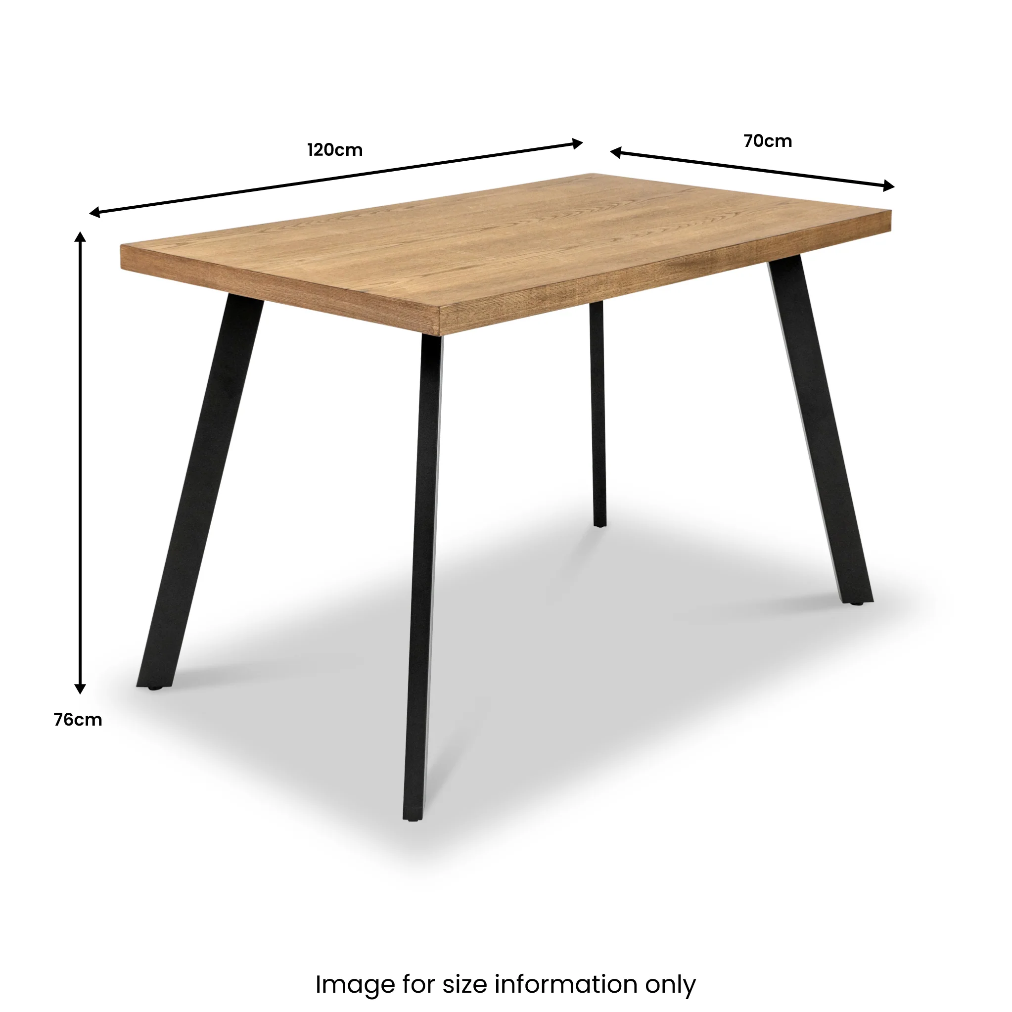 Elmont 120cm Oak Effect Dining Table with 4 Quilted Dining Chairs - Image 7