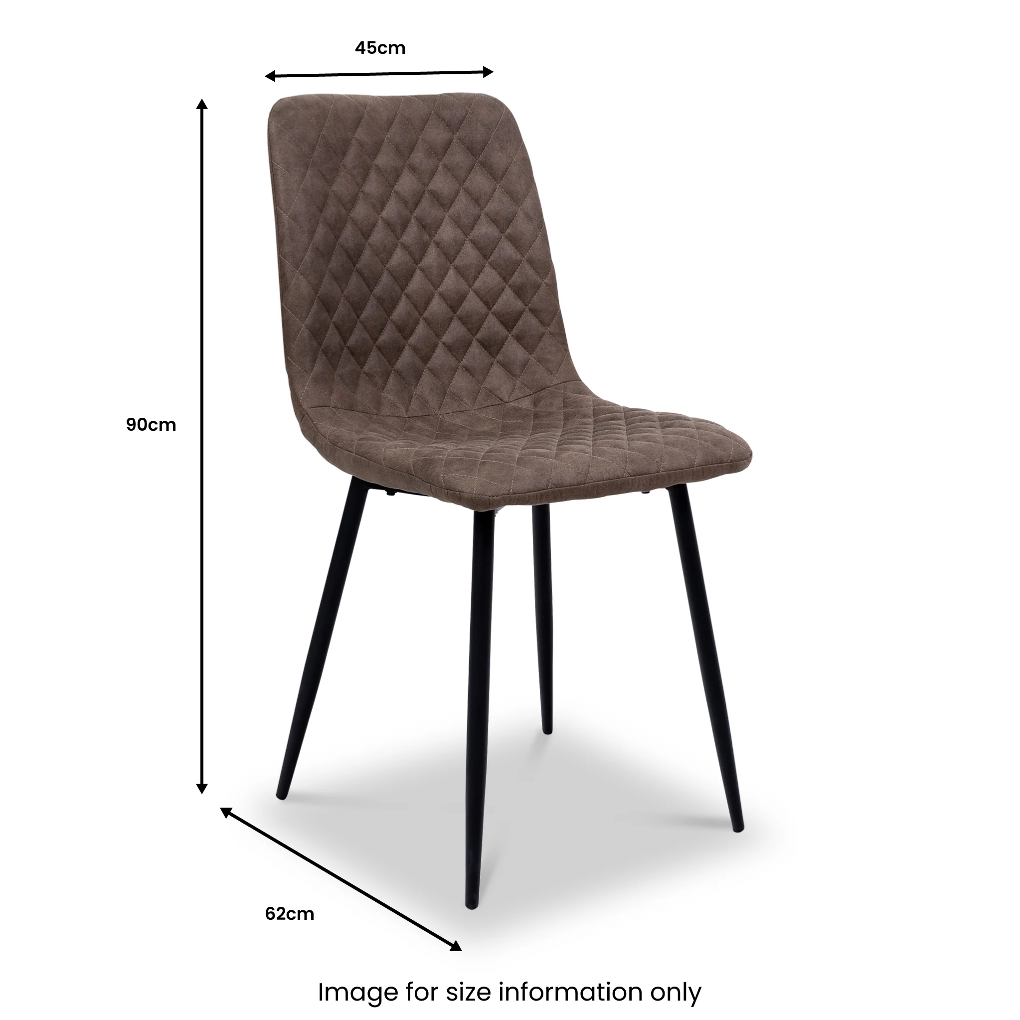 Elmont 120cm Oak Effect Dining Table with 4 Quilted Dining Chairs - Image 8