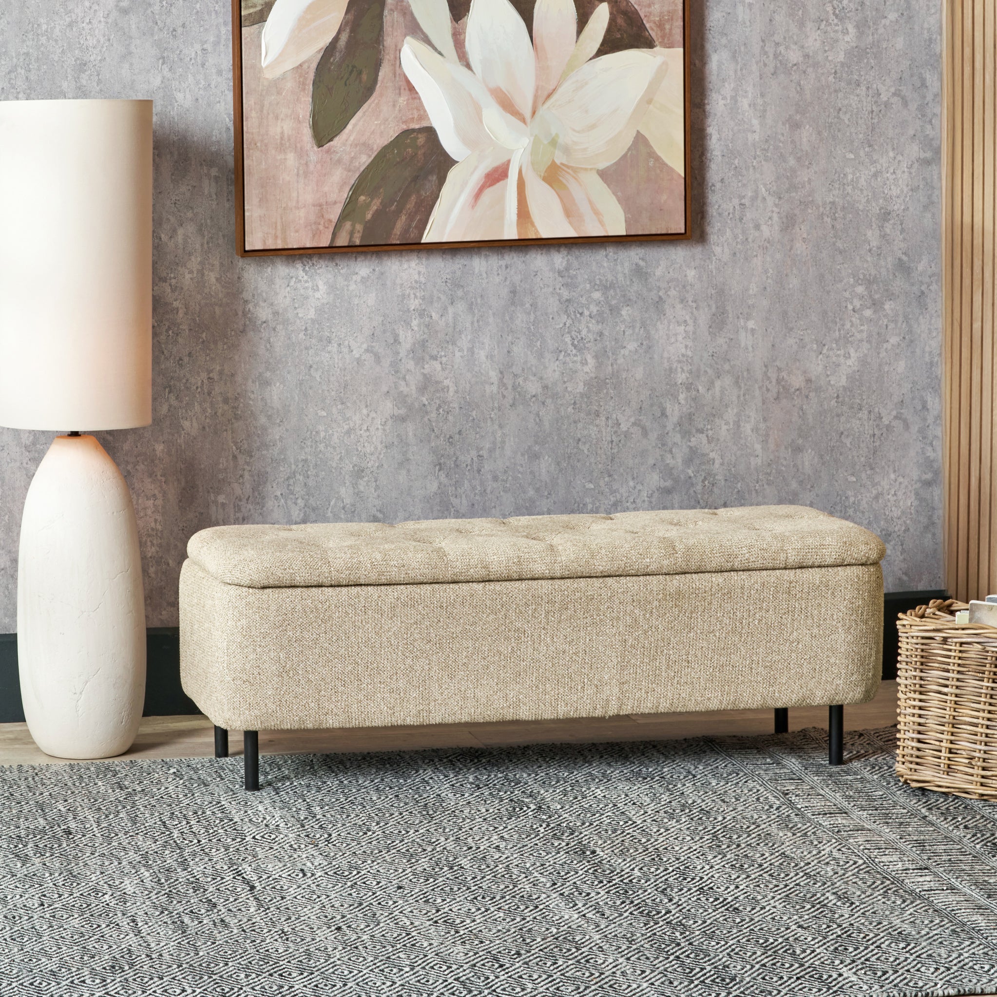 Else Buttoned Storage Ottoman - Image 2