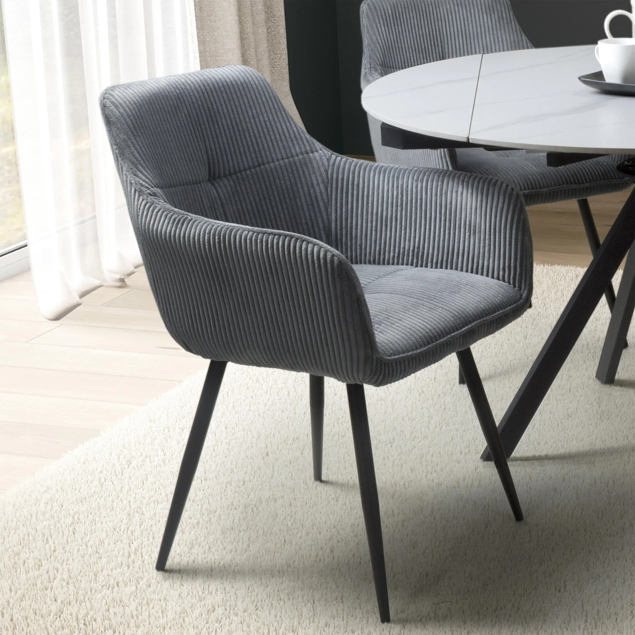 Elsham Corduroy Dining Chair - Image 9