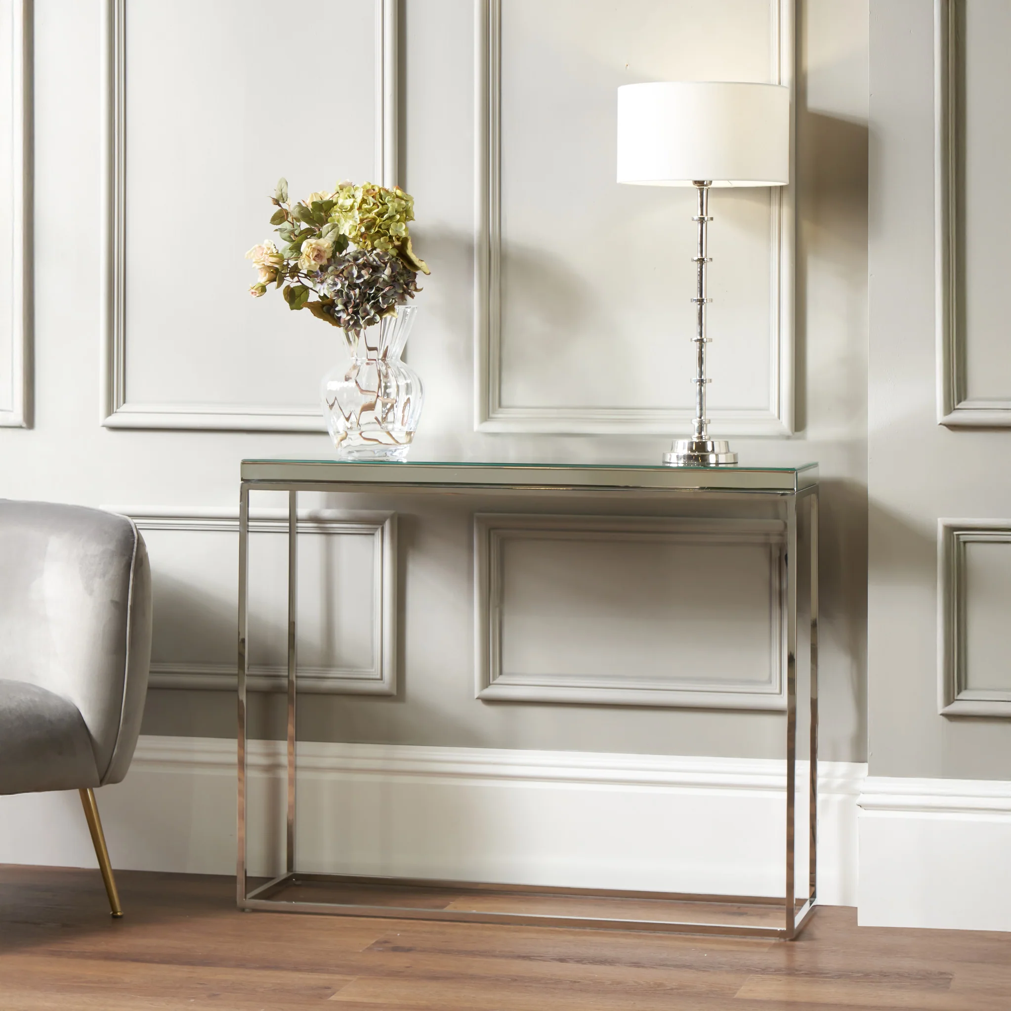 Elysee Mirrored Glass Console Table Table - Image 2