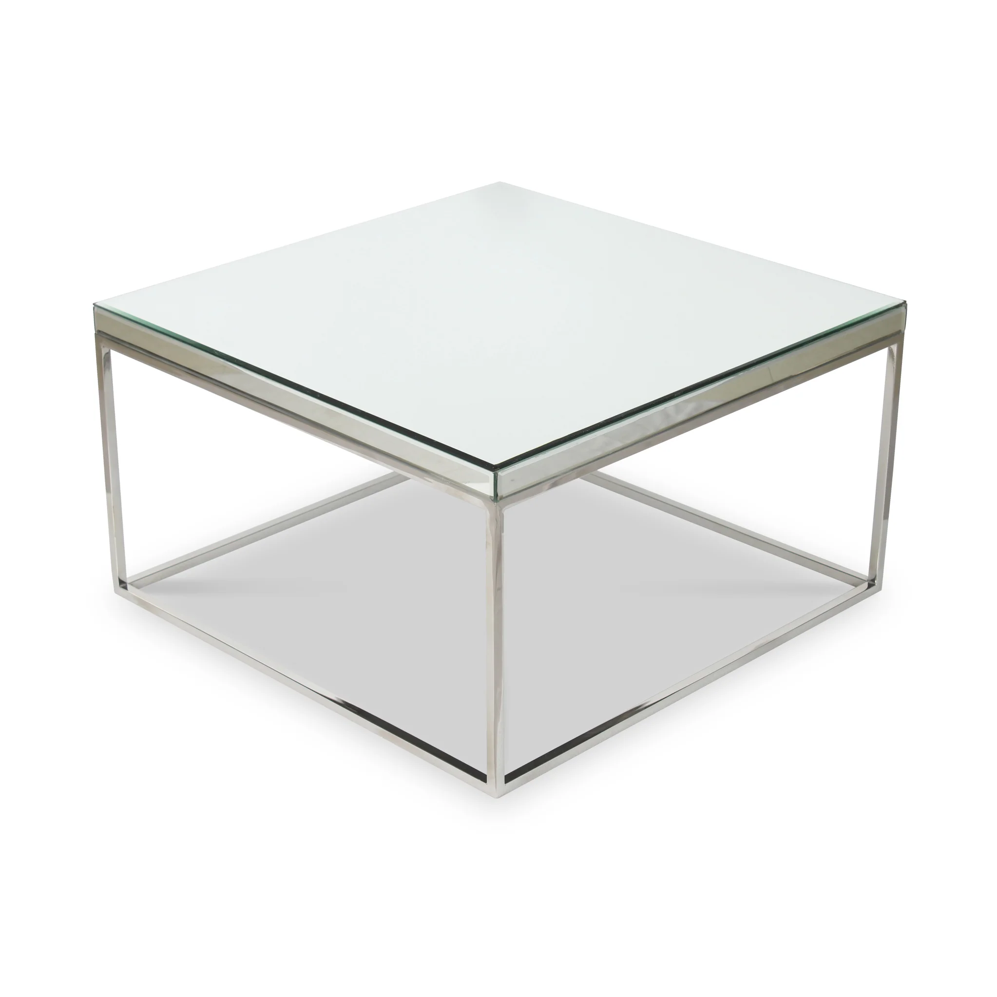 Elysee Mirrored Glass Square Coffee Table - Image 4