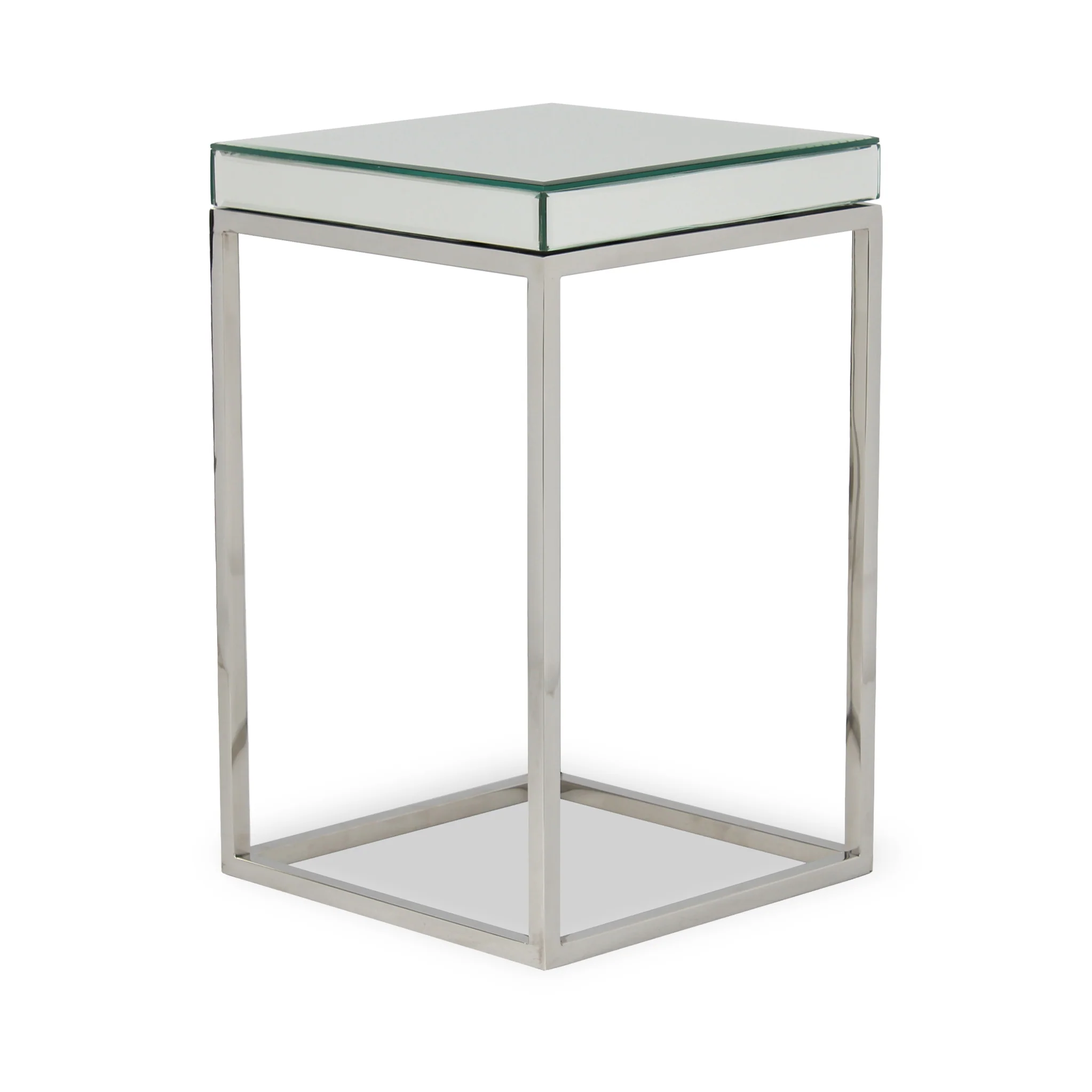 Elysee Mirrored Glass Square Side Table