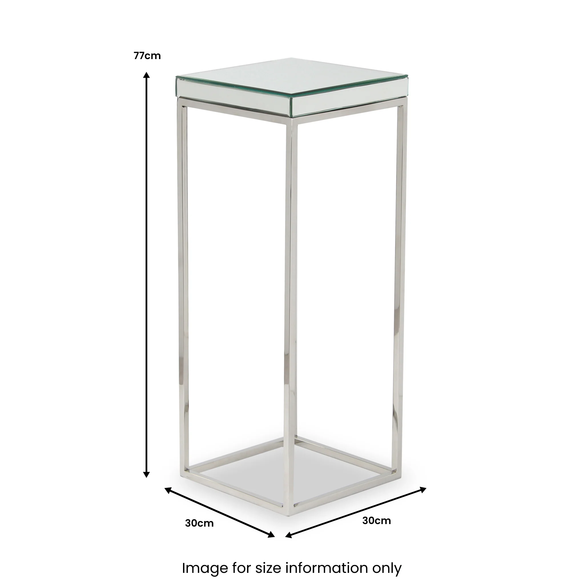Elysee Mirrored Glass Square Side Table - Image 11