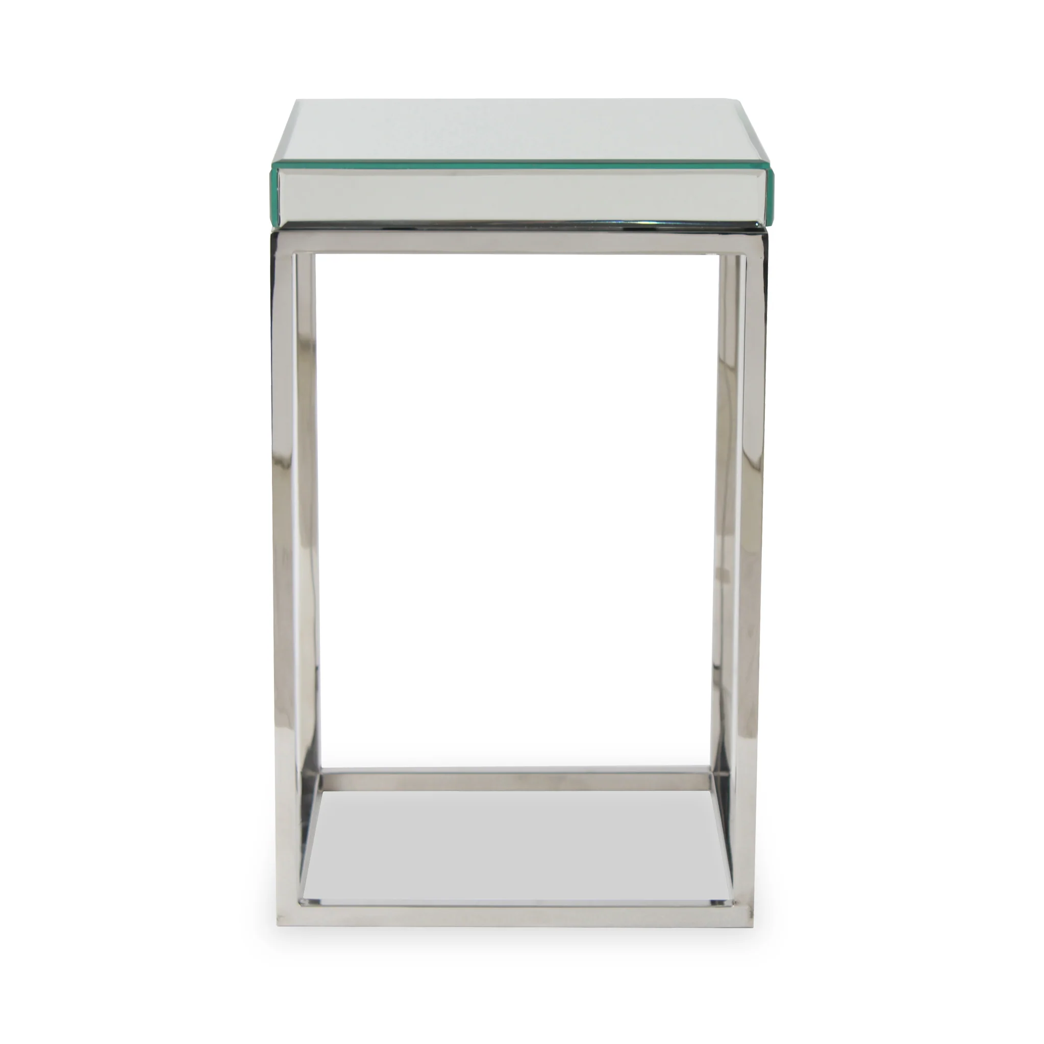 Elysee Mirrored Glass Square Side Table - Image 3