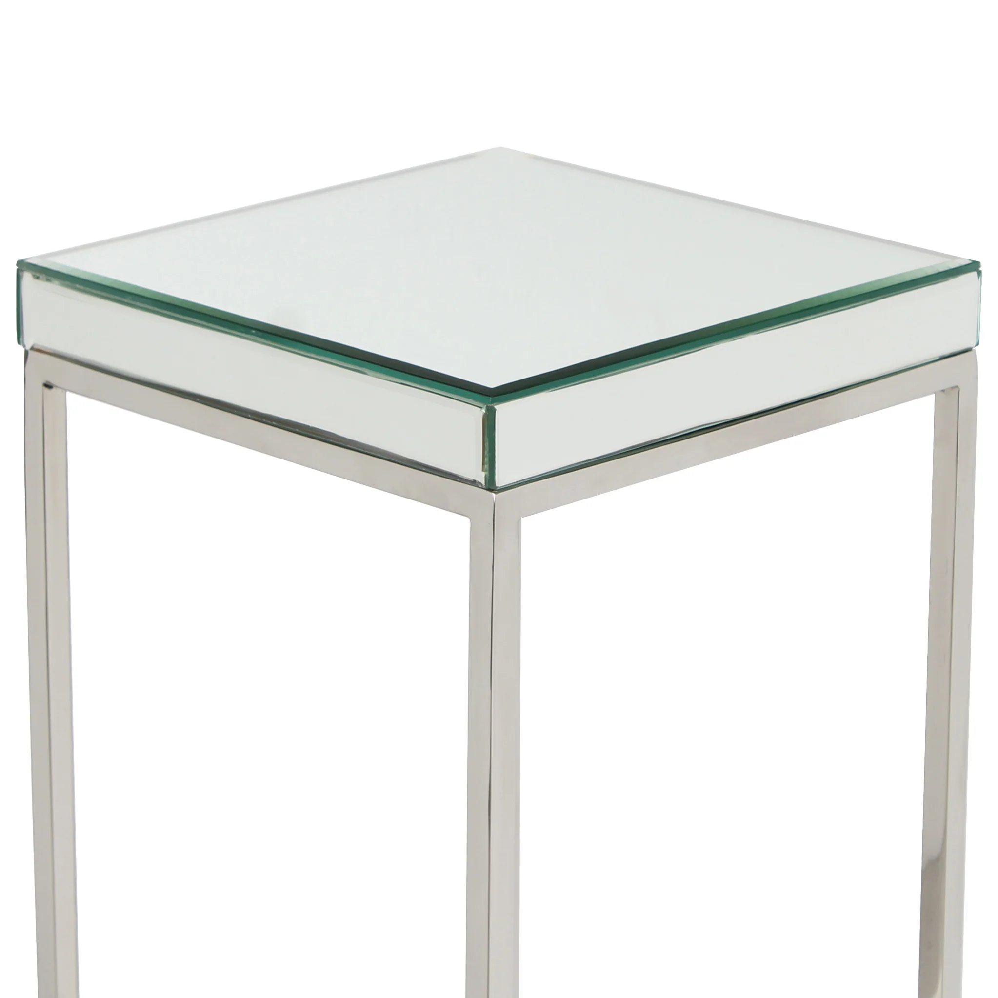 Elysee Mirrored Glass Square Side Table - Image 7